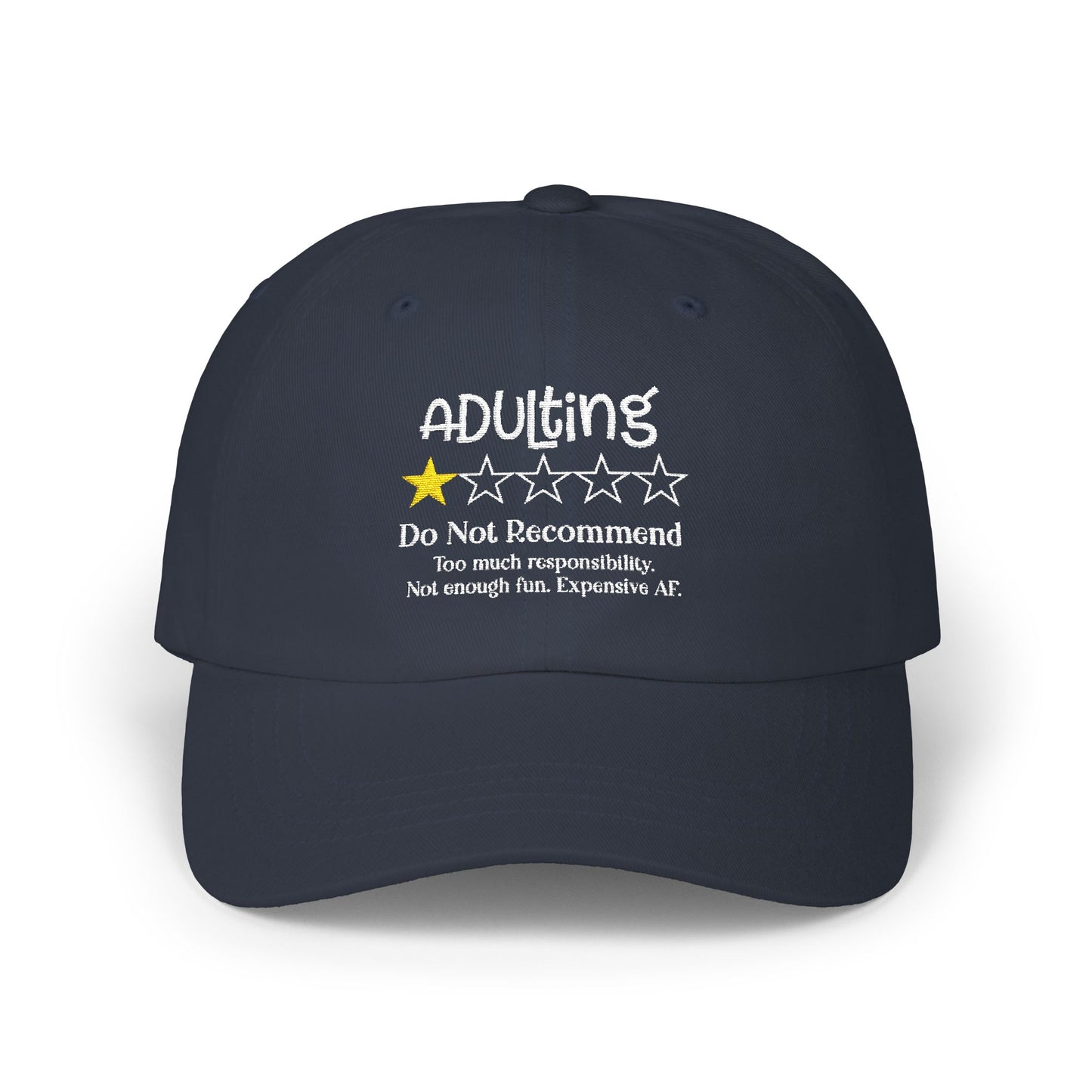 Sarcastic Embroidered Adulting Dad Cap, Funny Hat for Men, Vintage Baseball Cap, Retro Cap Gift, Cool Dad Hat Decor for Men and Women