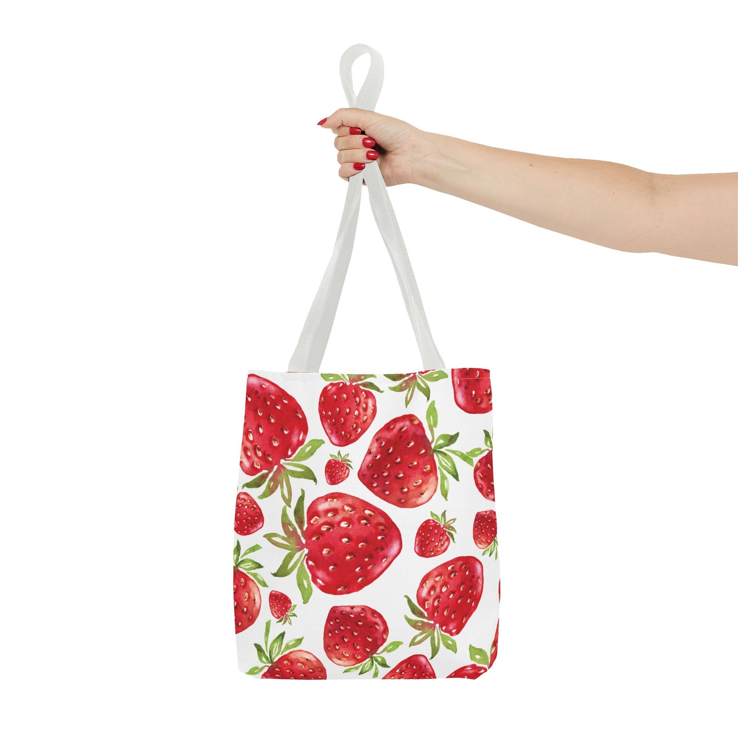Strawberry Fruit Print all over print tote bag available at Orange Moons
