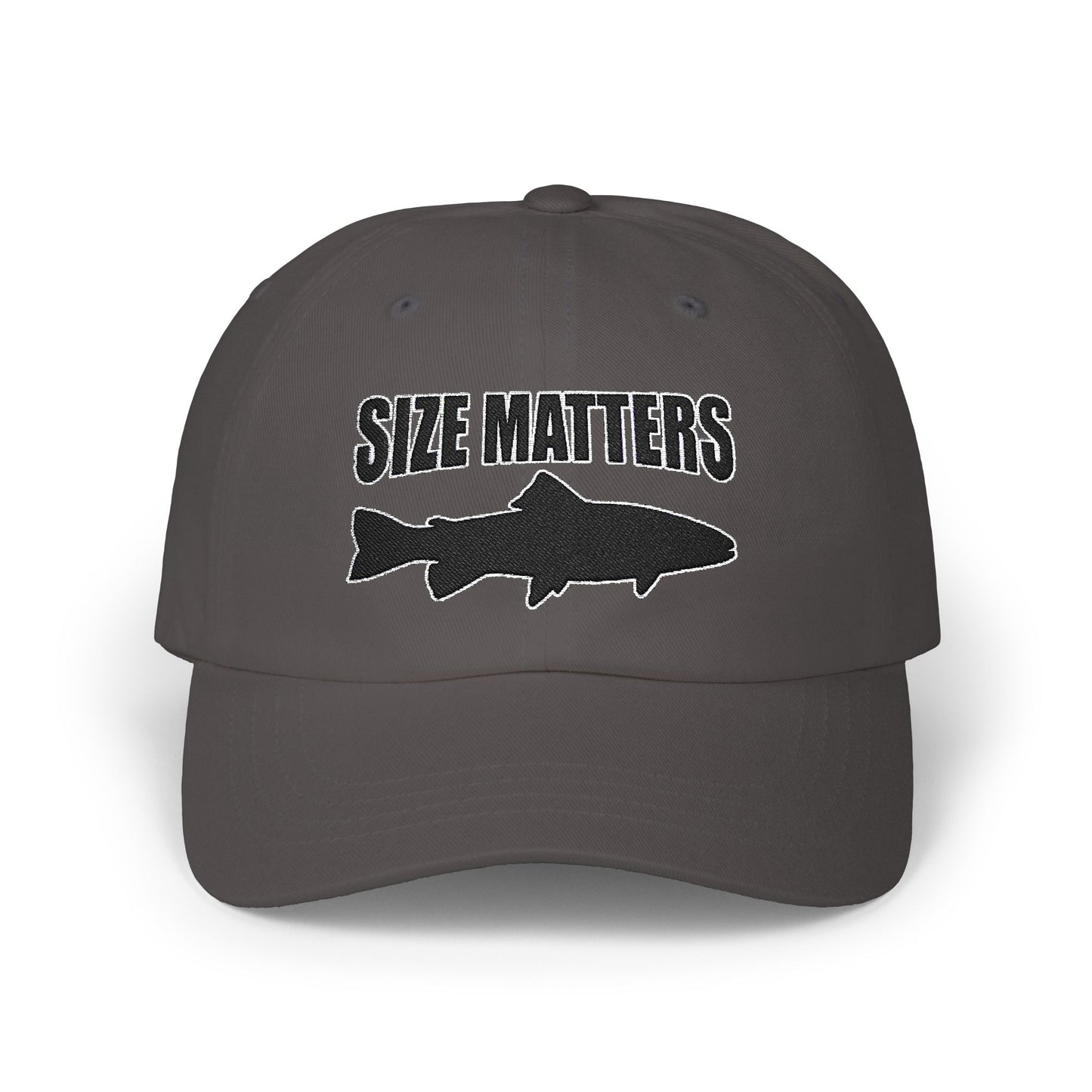 Size Matters - Fishing Hat, Luxurious Embroidered Classic Adjustable Cap, Unisex Embroidery Baseball Cap, Trucker Hat