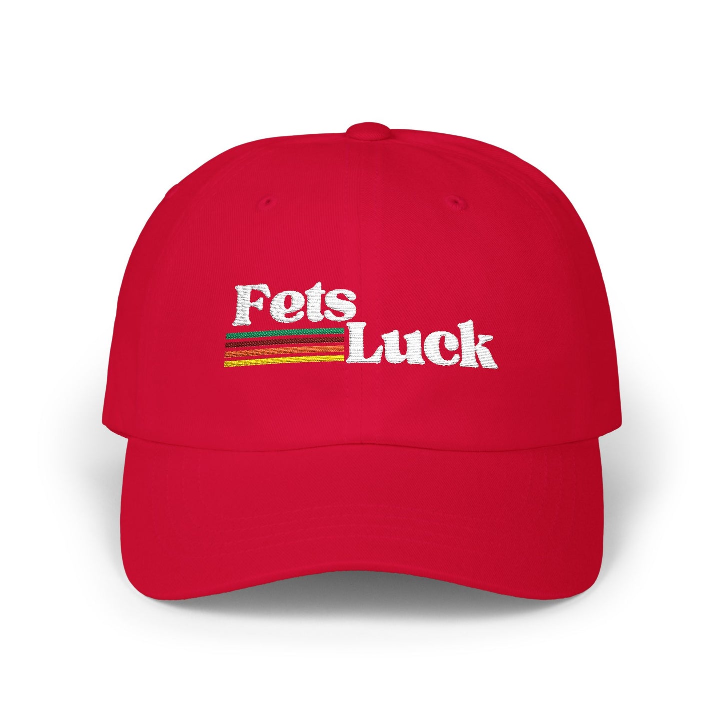 Fets Luck ~ Cute play on "Let's Fuck" - Luxurious Embroidered Classic Adjustable Cap, Casual Unisex Embroidery Baseball Cap, Trucker Hat