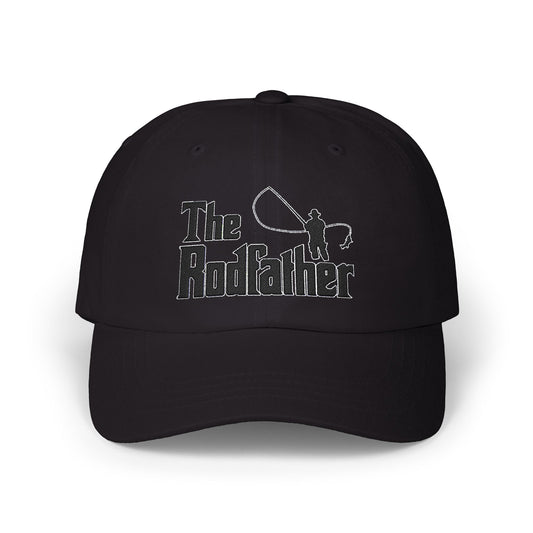 The Rodfather - Fishing Hat, Luxurious Embroidered Classic Adjustable Cap, Unisex Embroidery Baseball Cap, Trucker Hat