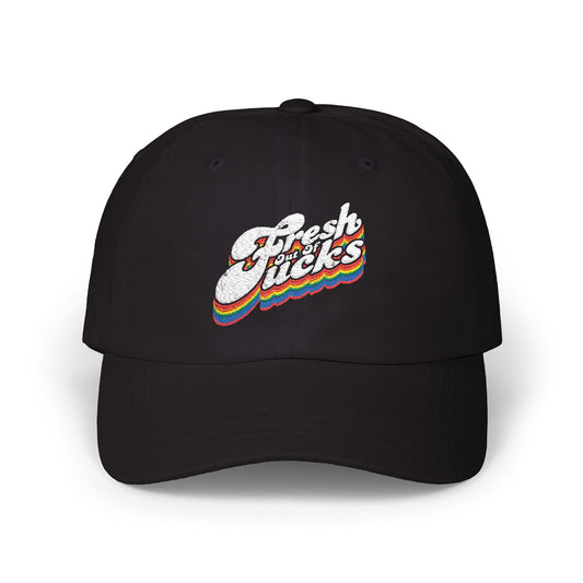 Fresh out of Fucks ~ Luxurious Embroidery, Long Lasting Embroidered Classic Adjustable Cap - Unisex Baseball Cap, Trucker Hat, Great Gift