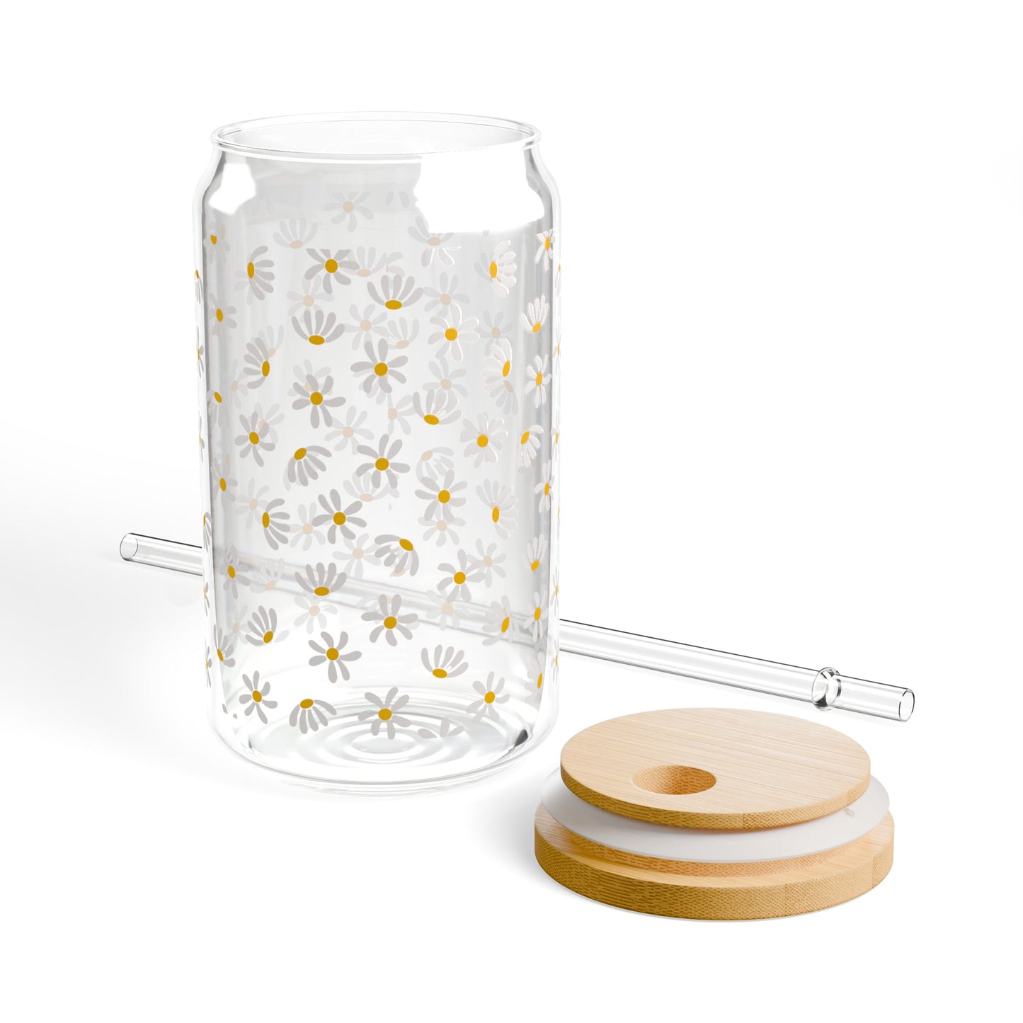 Daisy Floral Sipper Glass
