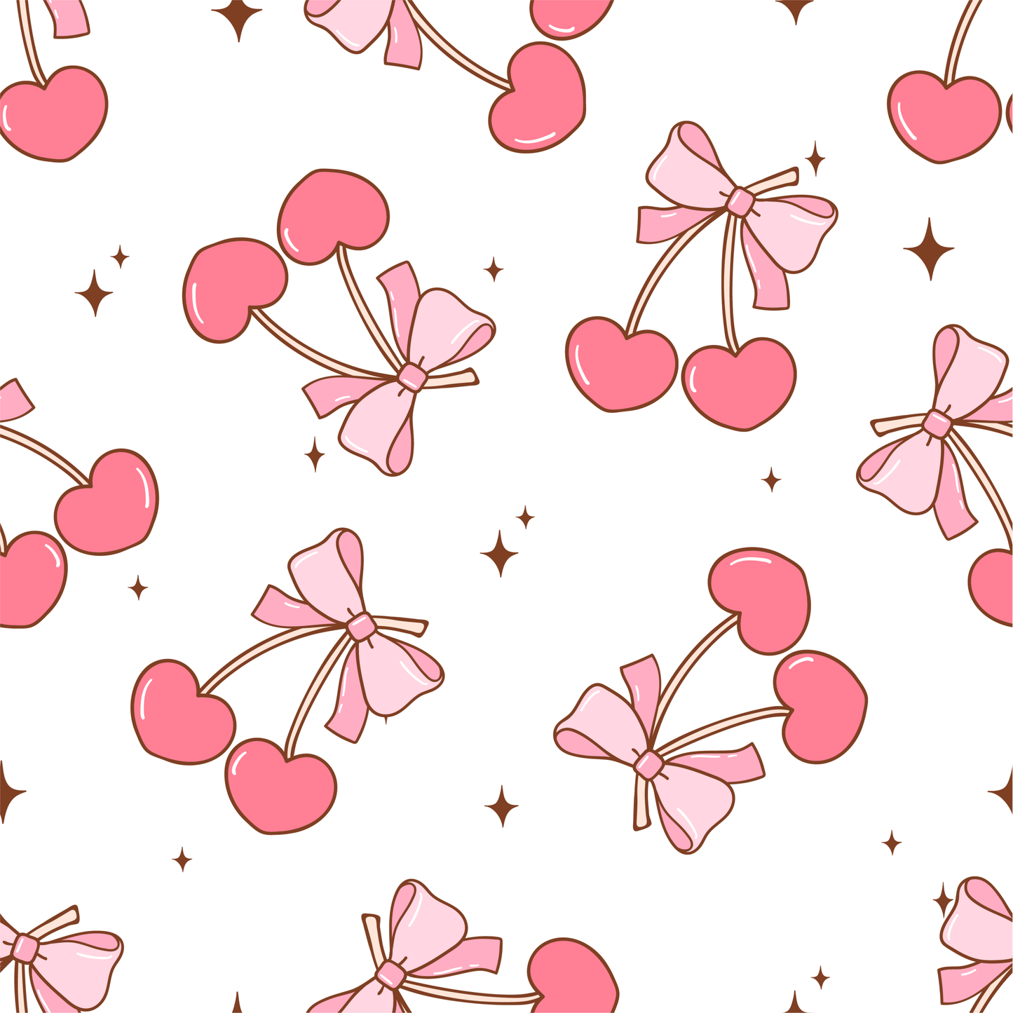 Coquette Pink Bows & Cherries Tote Bag