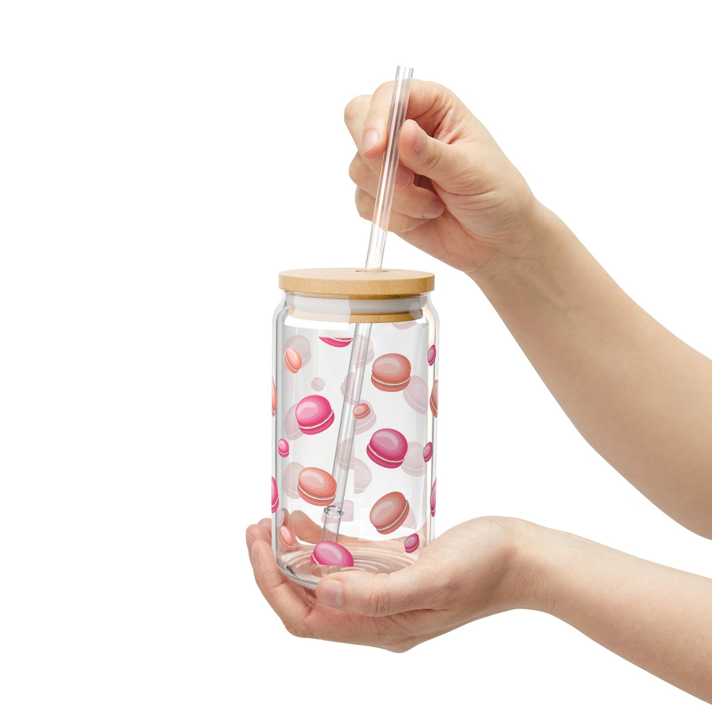 Macaroon Cookies Macaron Pattern Sipper Glass
