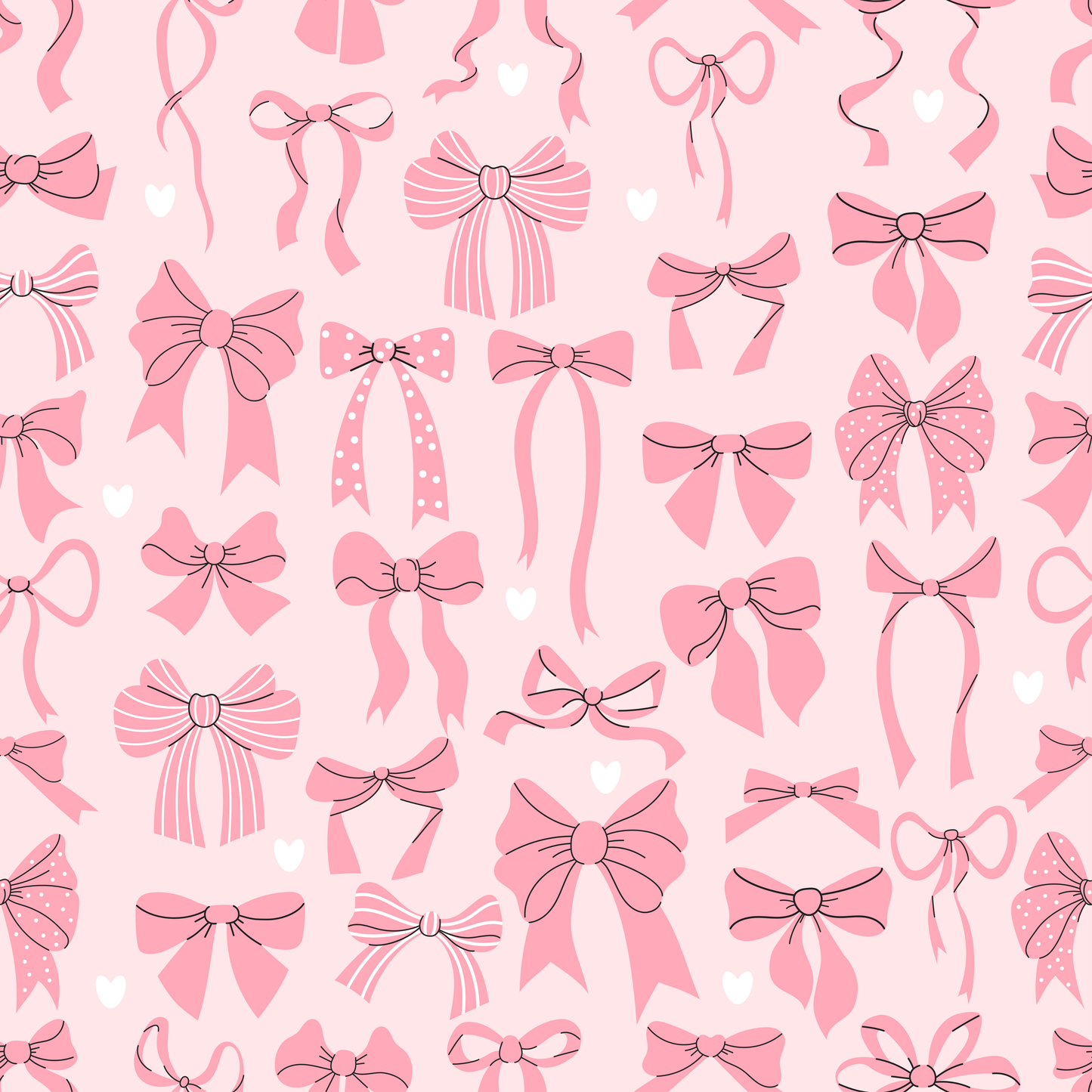 Pink Bows & Hearts Coquette Tote Bag