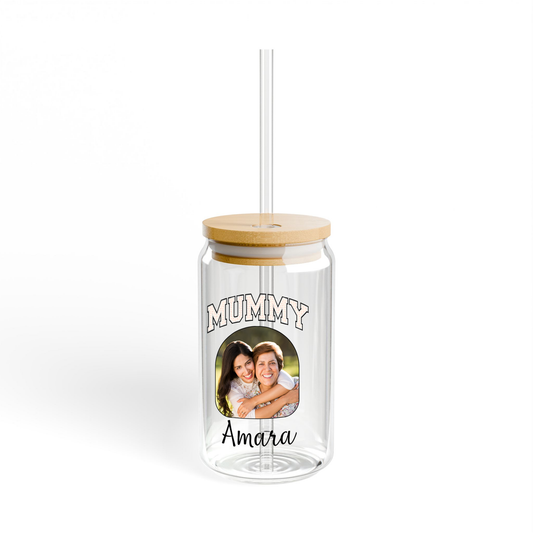 Personalized Sipper Glass with Mummy Name and Photo