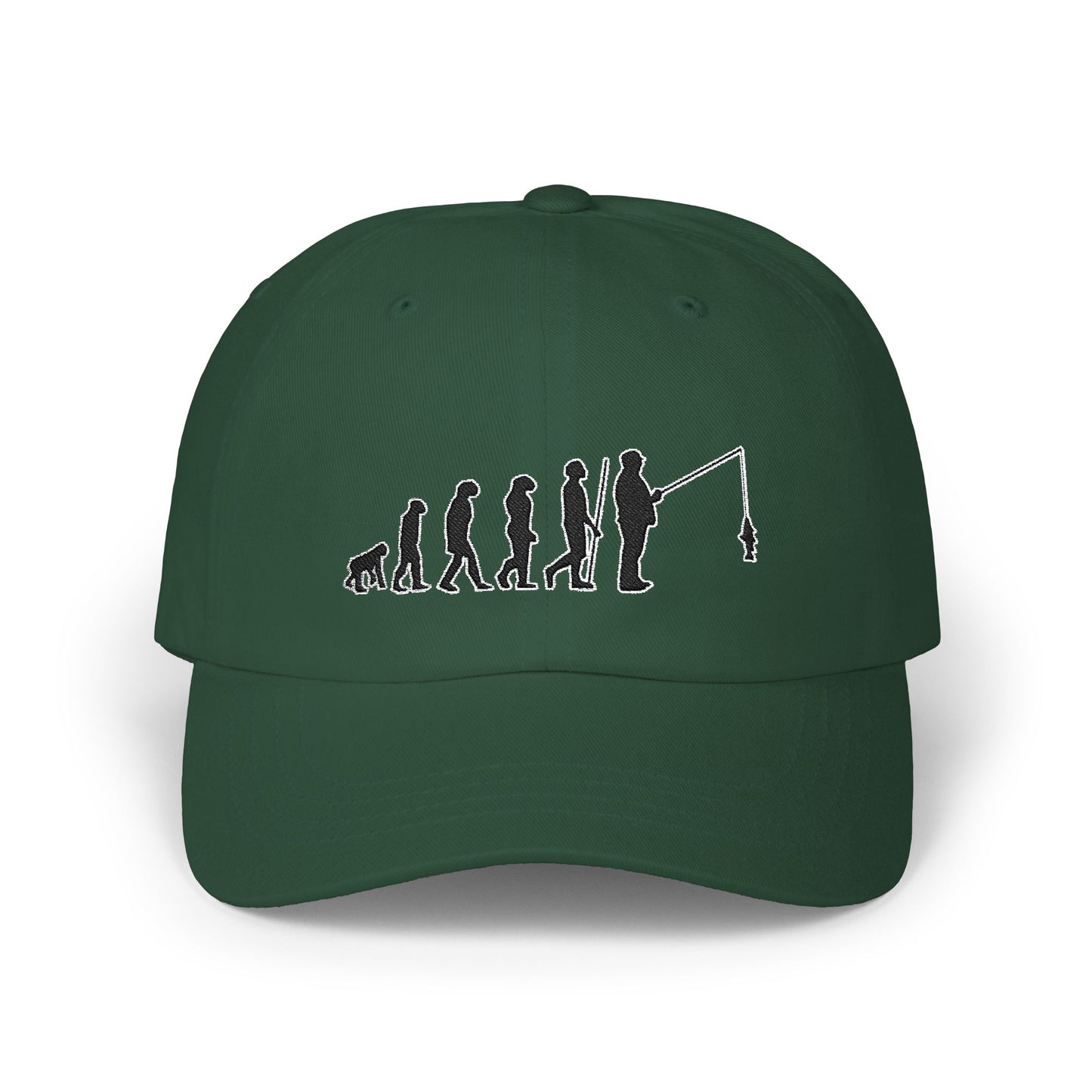 Fishing Evolution - Fishing Hat, Luxurious Embroidered Classic Adjustable Cap, Unisex Embroidery Baseball Cap, Trucker Hat