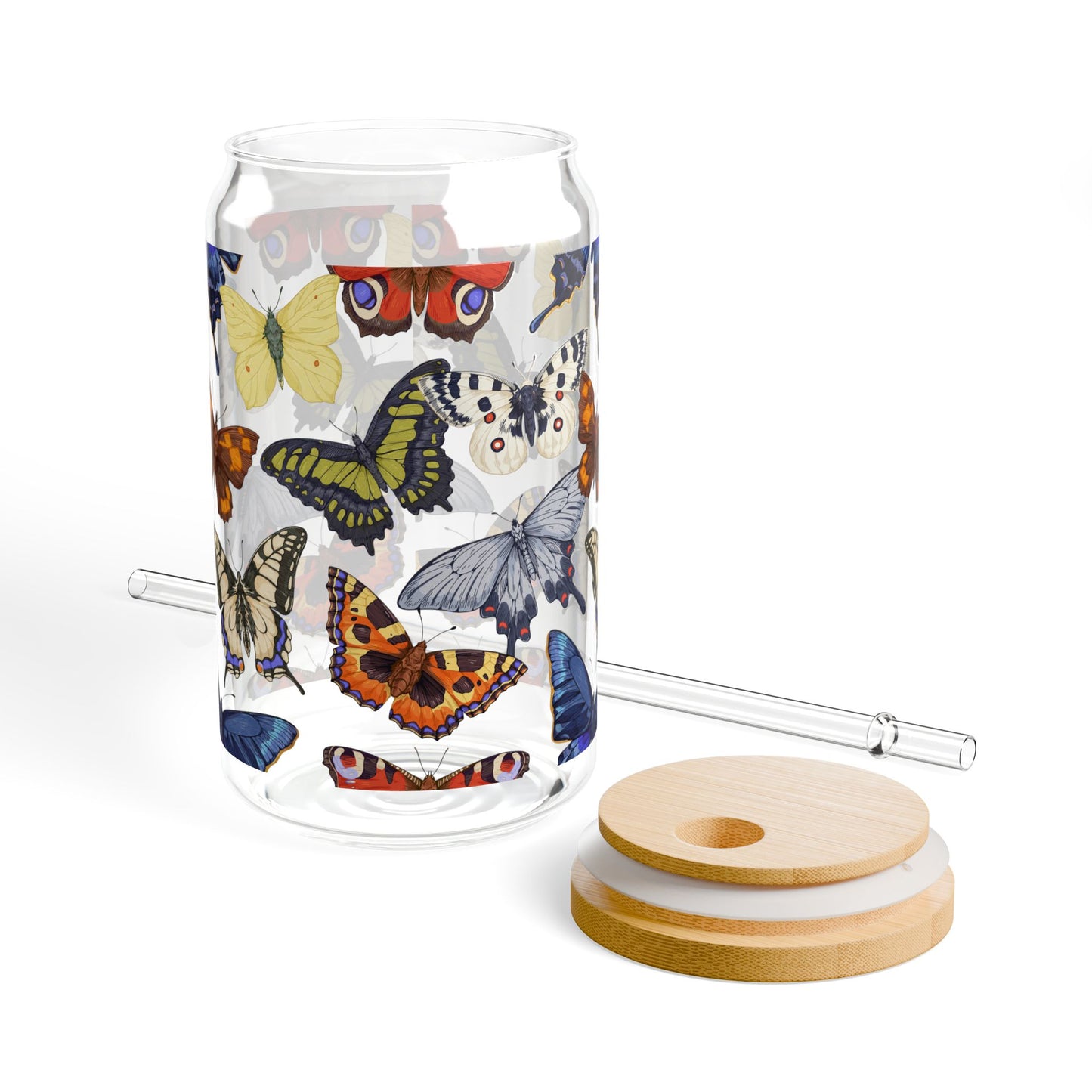 Butterflies pattern Sipper glass at Orange Moon