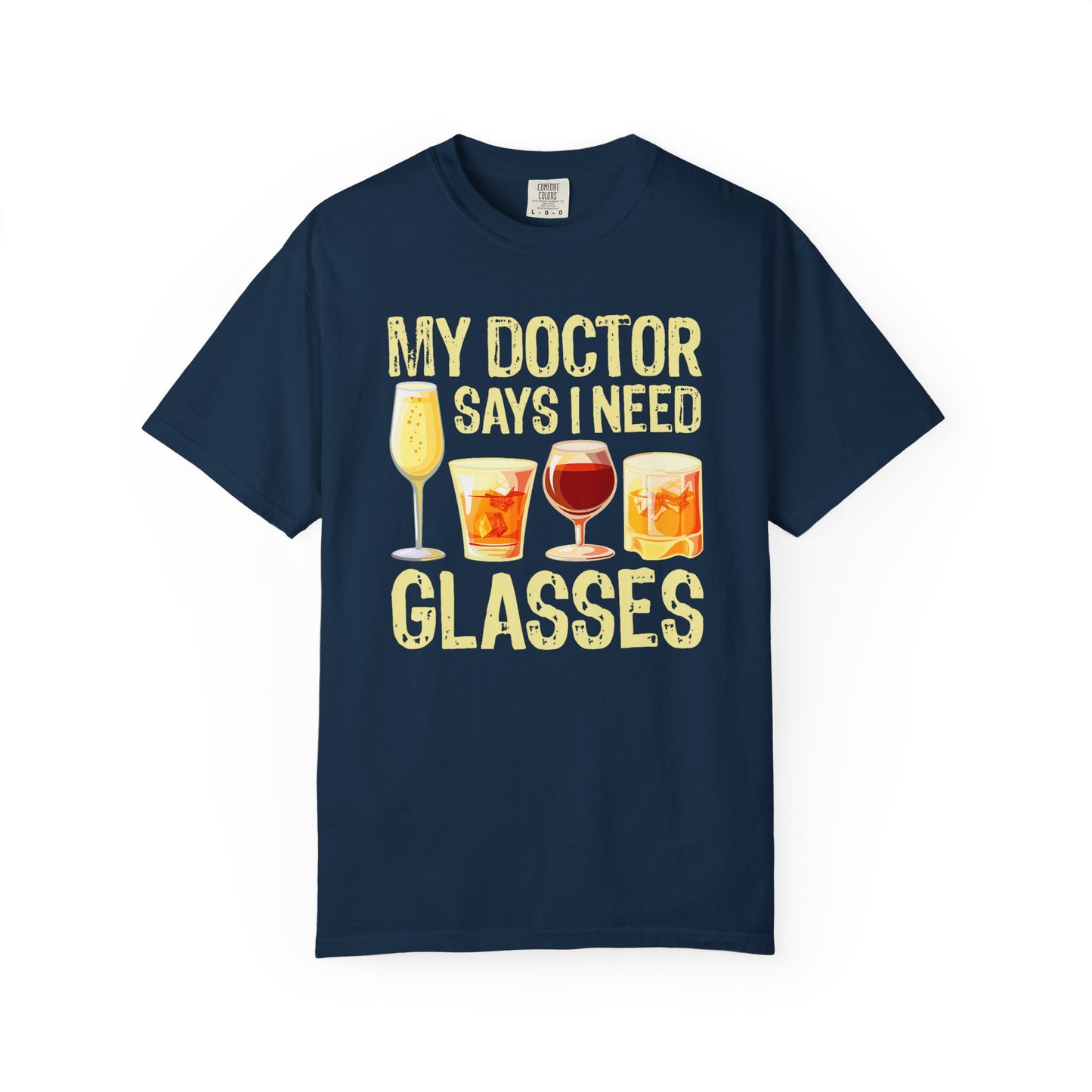 Drinking Funny T-Shirt, I Need Glasses - Funny Gift for Millennials, Humor Tee for Stress Relief, Casual Everyday Wear, Great Birthday Gift