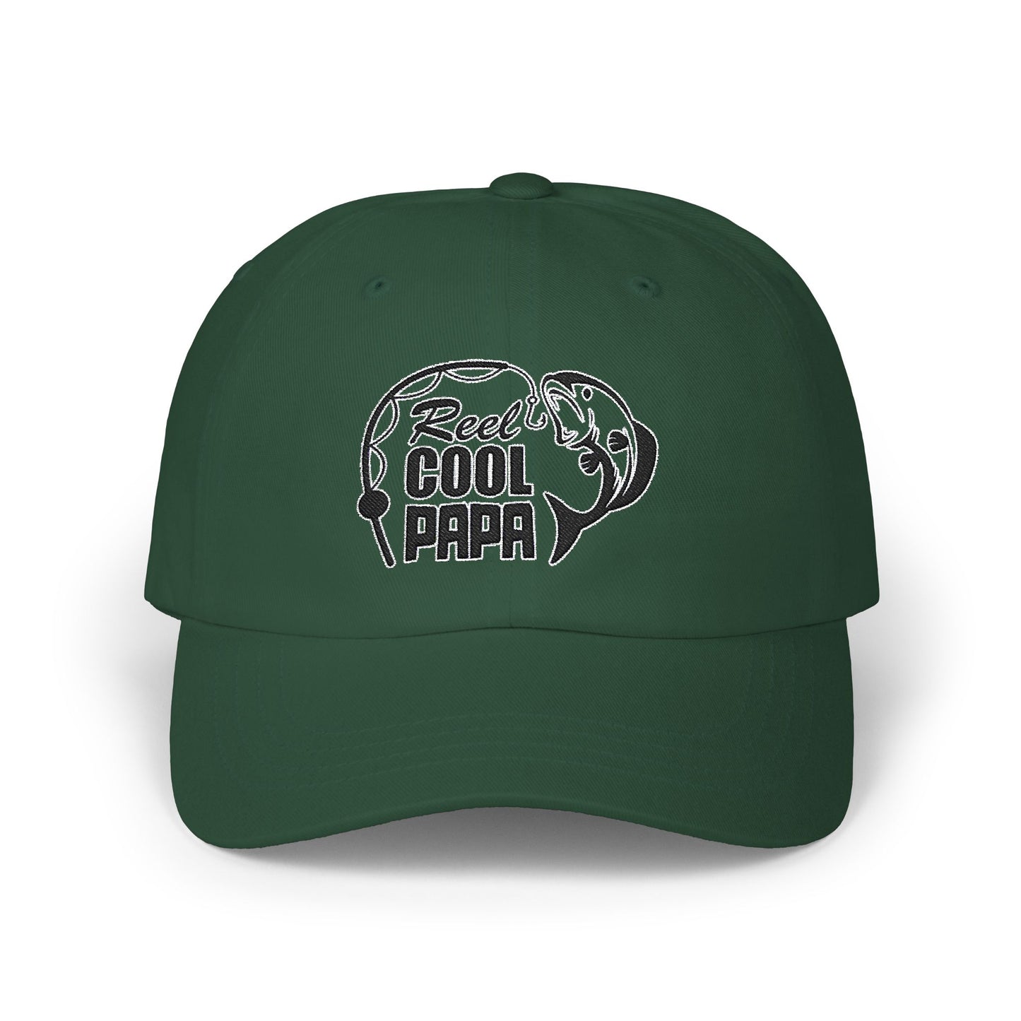Reel Cool Papa - Fishing Hat, Luxurious Embroidered Classic Adjustable Cap, Unisex Embroidery Baseball Cap, Trucker Hat