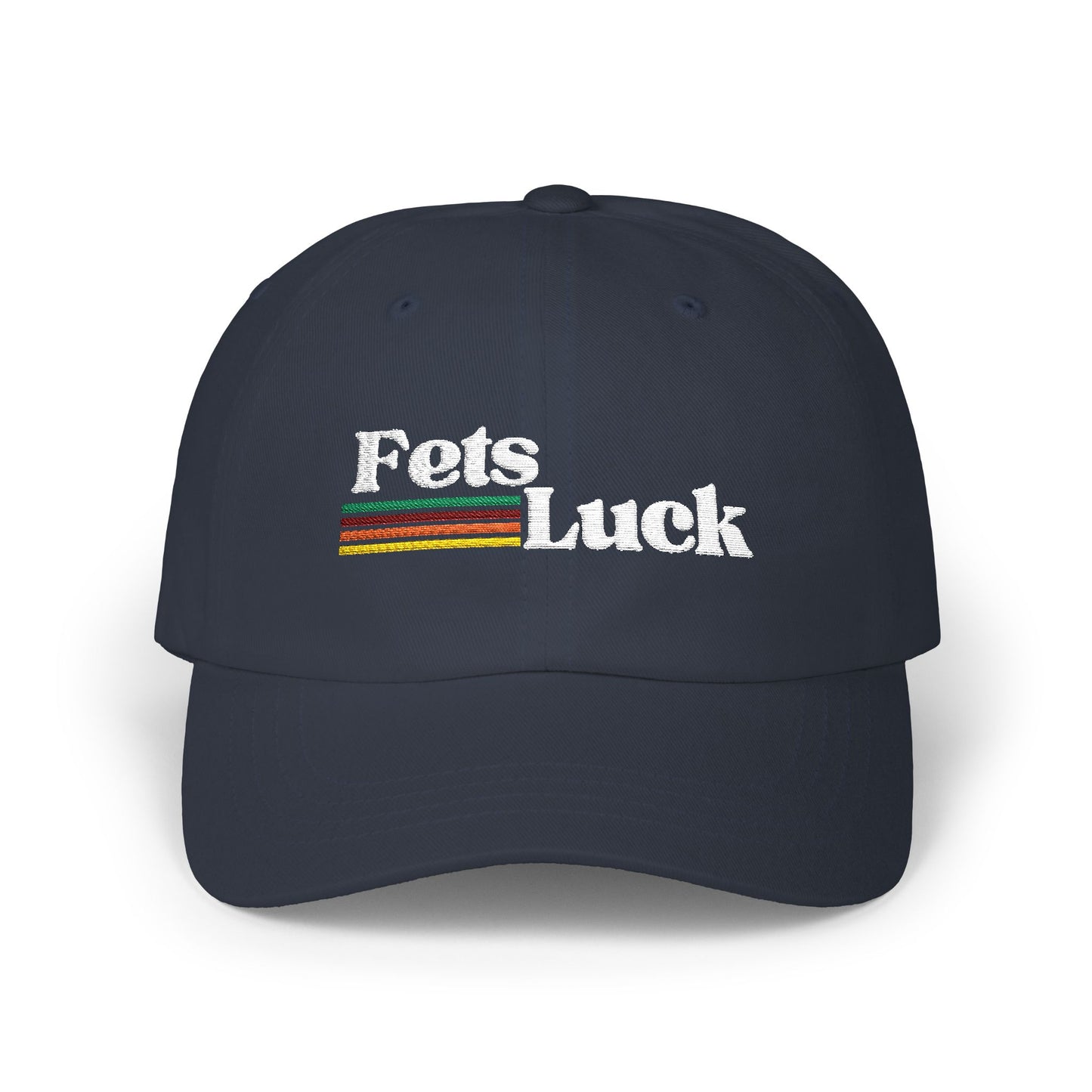 Fets Luck ~ Cute play on "Let's Fuck" - Luxurious Embroidered Classic Adjustable Cap, Casual Unisex Embroidery Baseball Cap, Trucker Hat