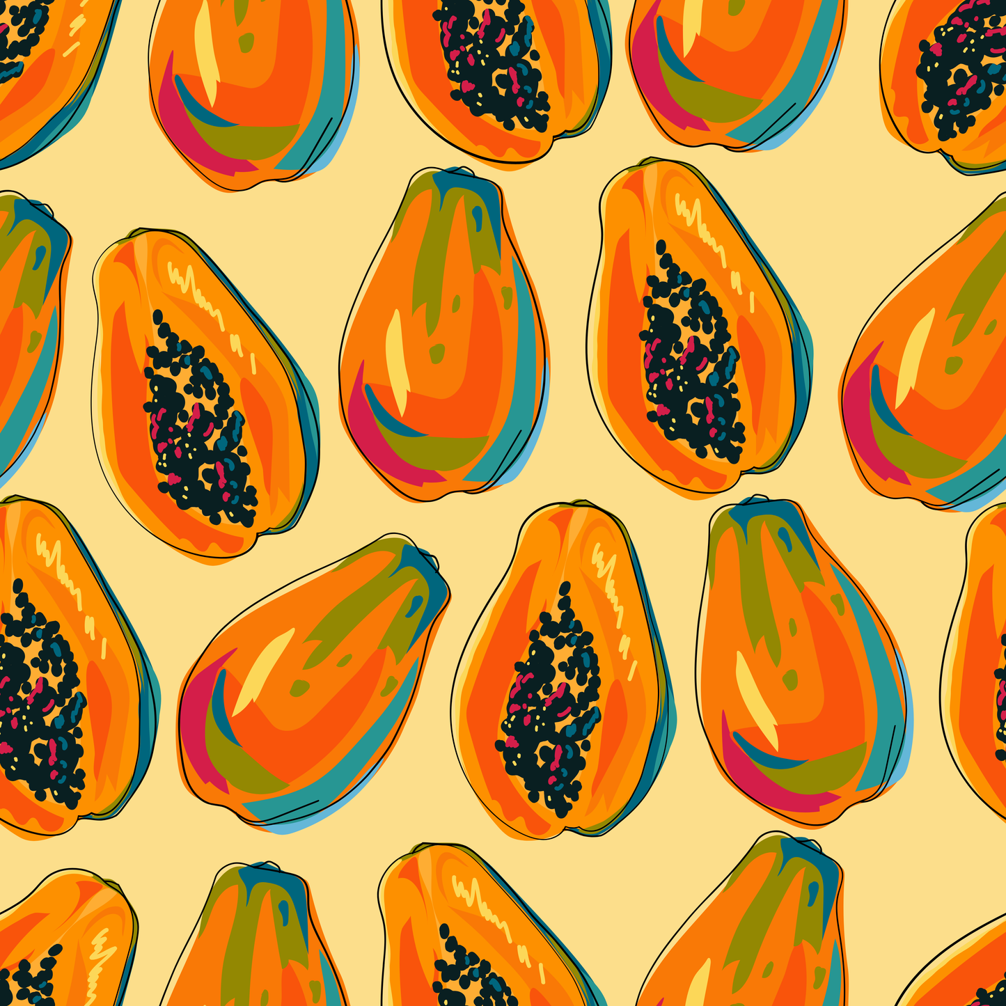 Papaya Tropical Fruit Tote Bag