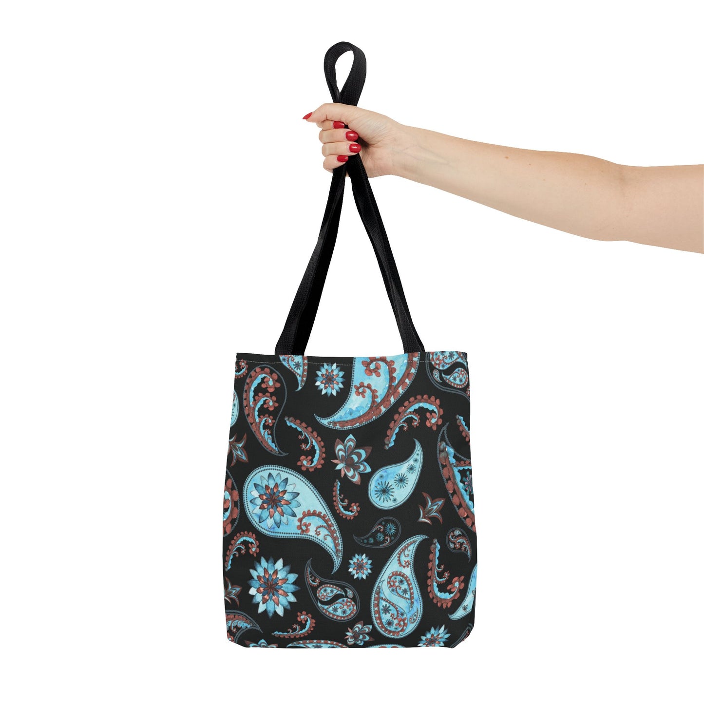 Turquoise Paisley Tote Bag