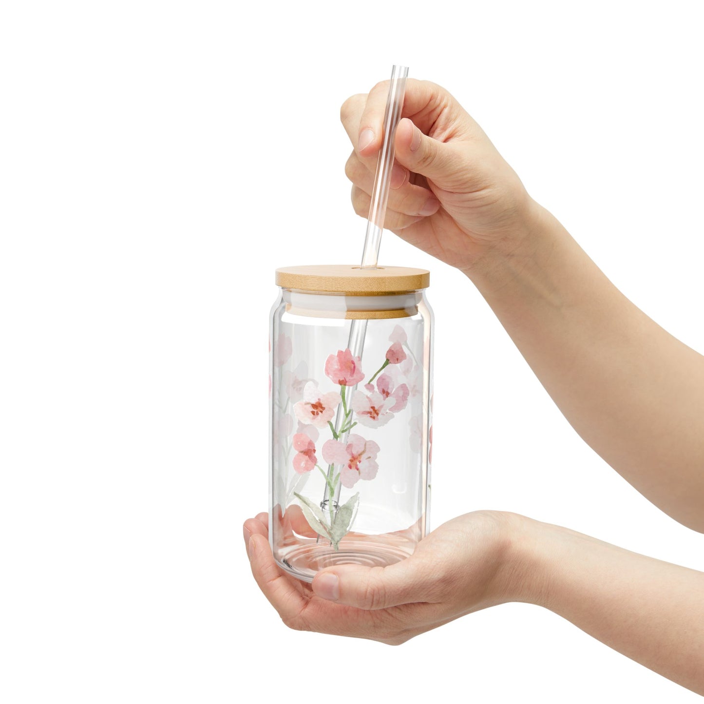 Floral Sipper Glass