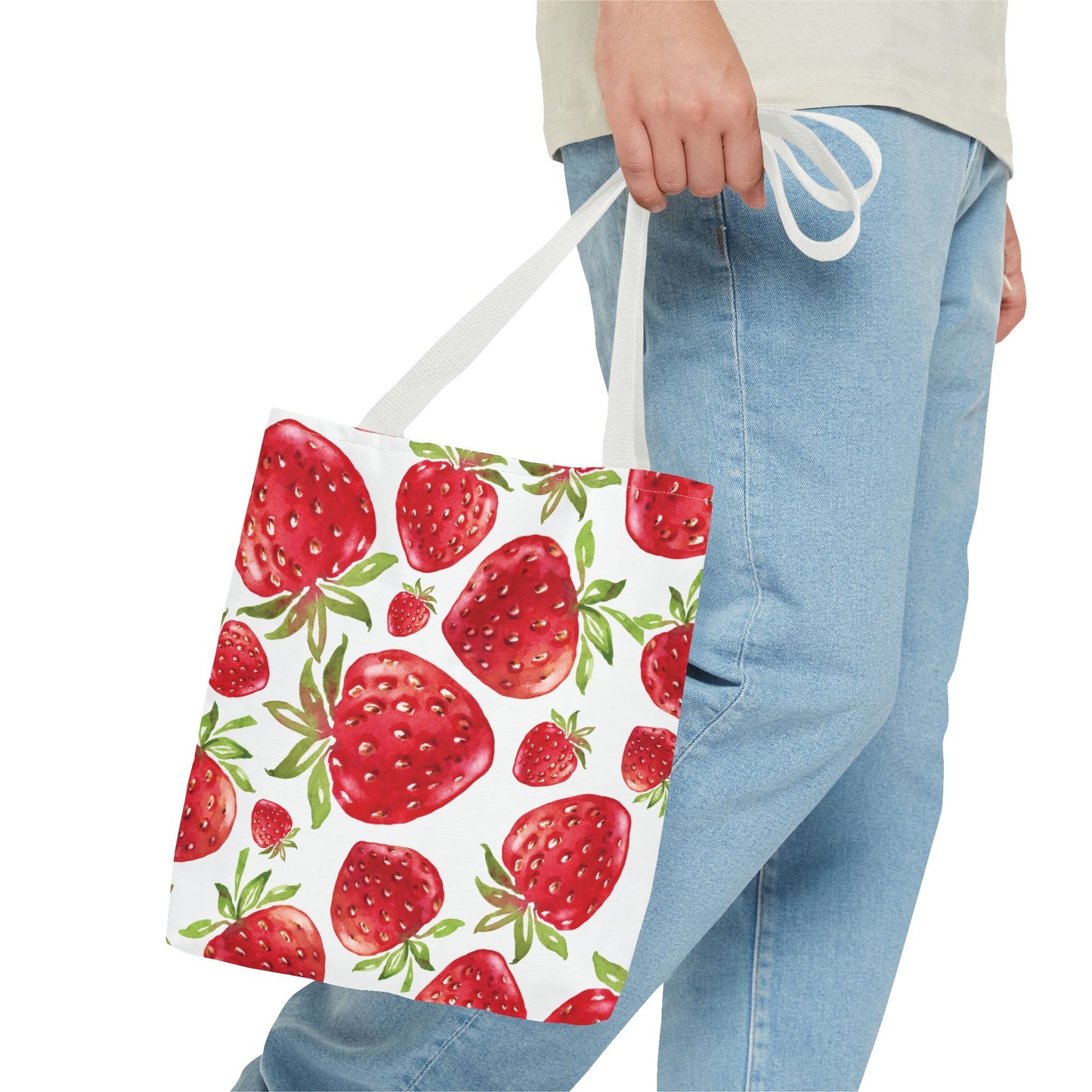 Strawberry Berry Fruit Tote Bag, Beach Bag, Grocery Bag, Summer Tote, Market Bag, Reusable Tote Bag, Island Vibe, Picnic Bag, Strawberries