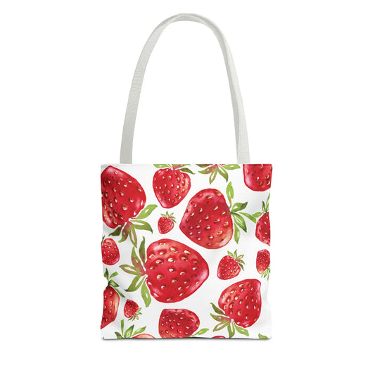 Strawberry Fruit Print all over print tote bag available at Orange Moons