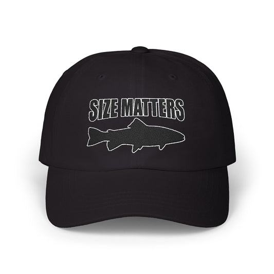 Size Matters - Fishing Hat, Luxurious Embroidered Classic Adjustable Cap, Unisex Embroidery Baseball Cap, Trucker Hat
