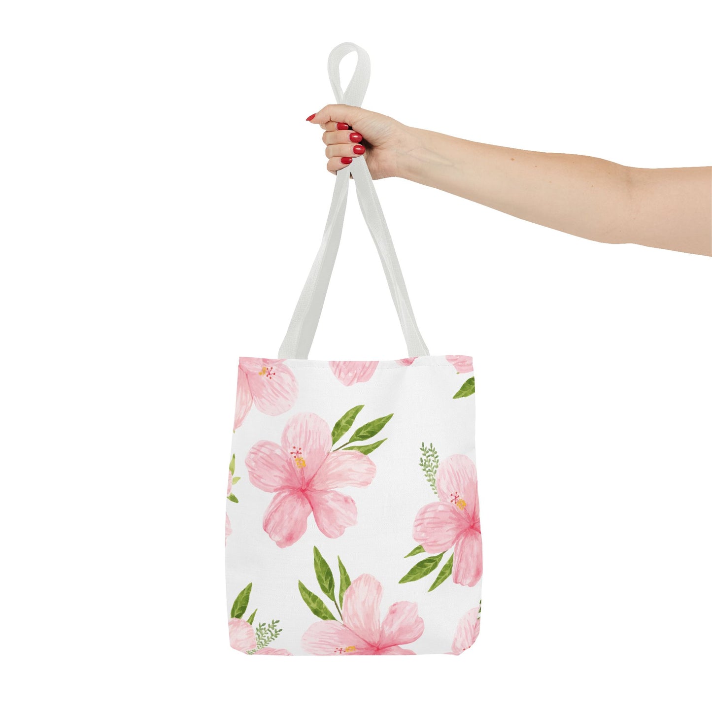 Delicate Pink Tropical Hibiscus Hawaii Flower Print Tote Bag