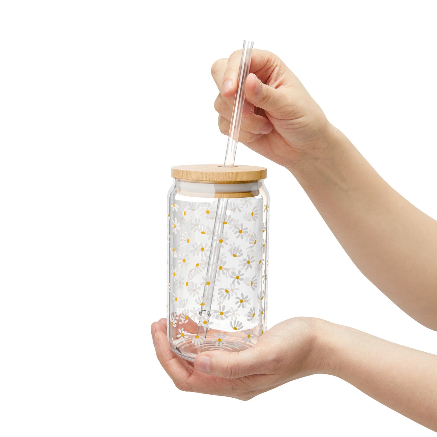 Daisy Floral Sipper Glass
