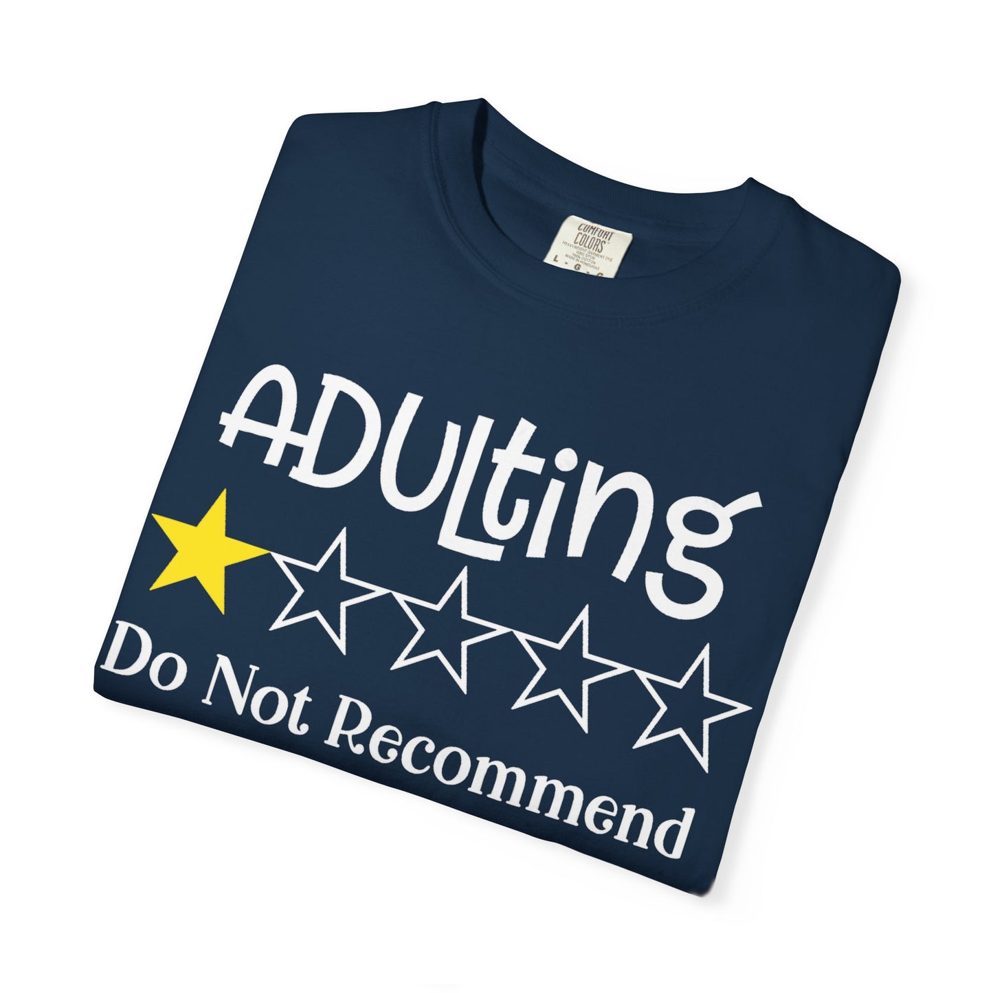 Adulting Review T-Shirt, Funny Gift for Millennials, Humor Tee for Stress Relief, Casual Everyday Wear, Great Birthday Gift