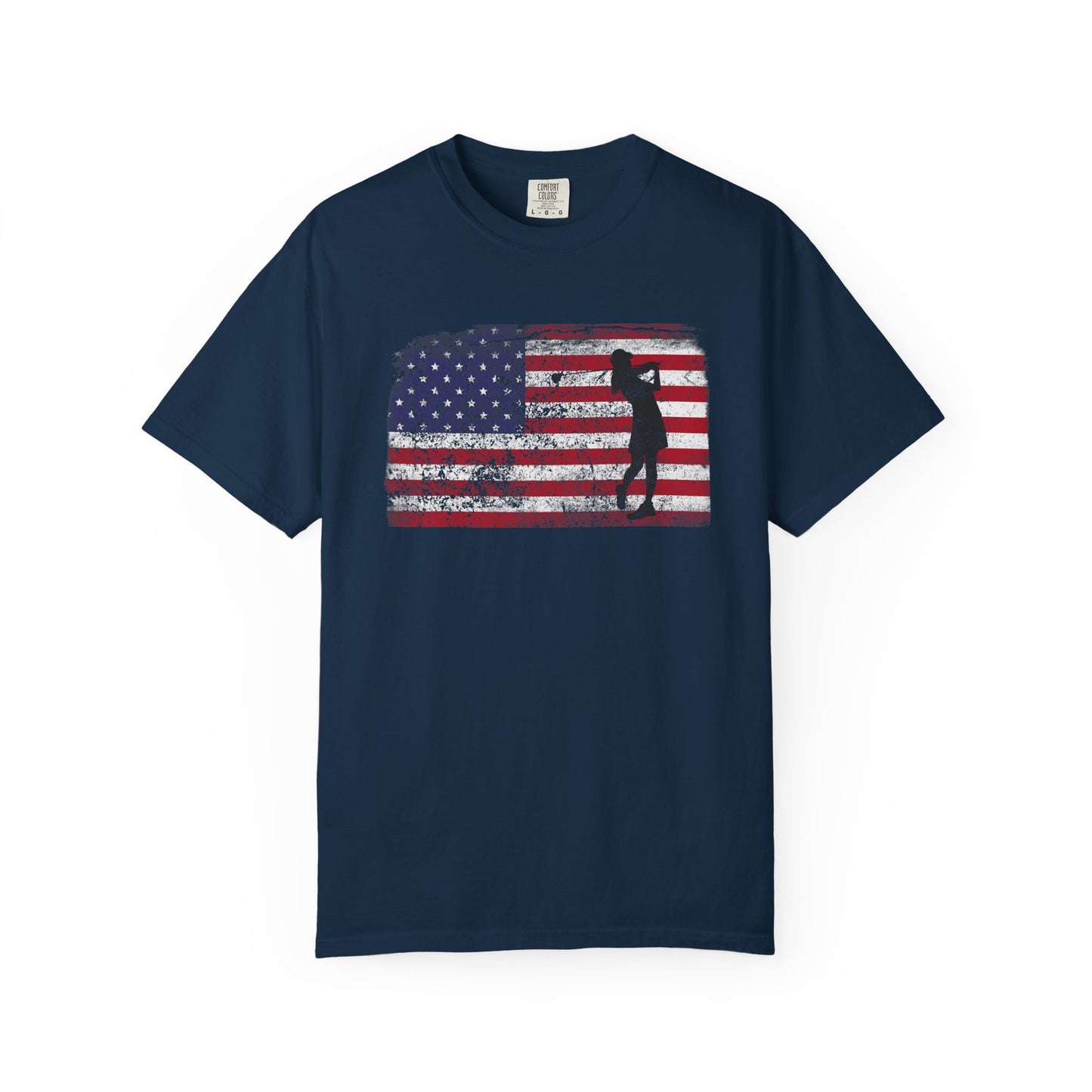 American Flag Women's Golf T-shirt Tee