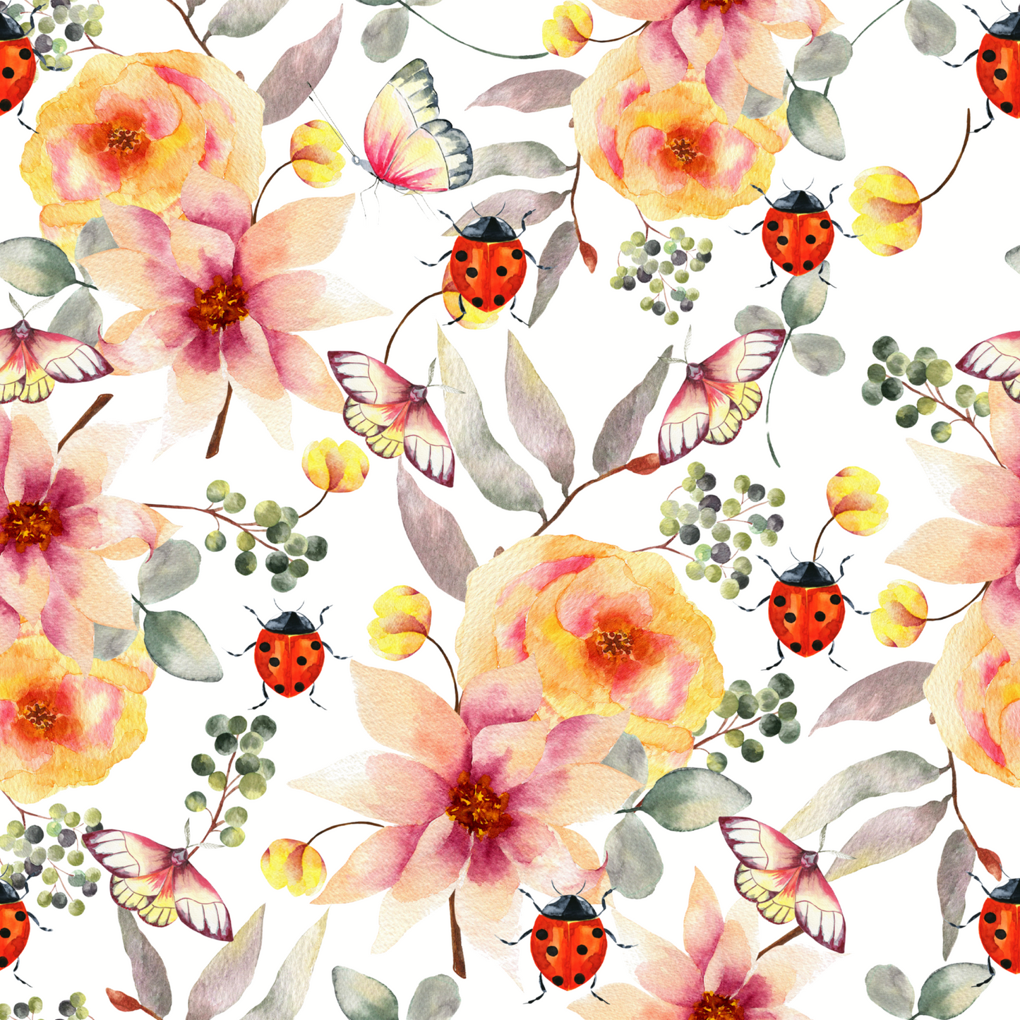 Seamless Floral Pattern Sipper Glass