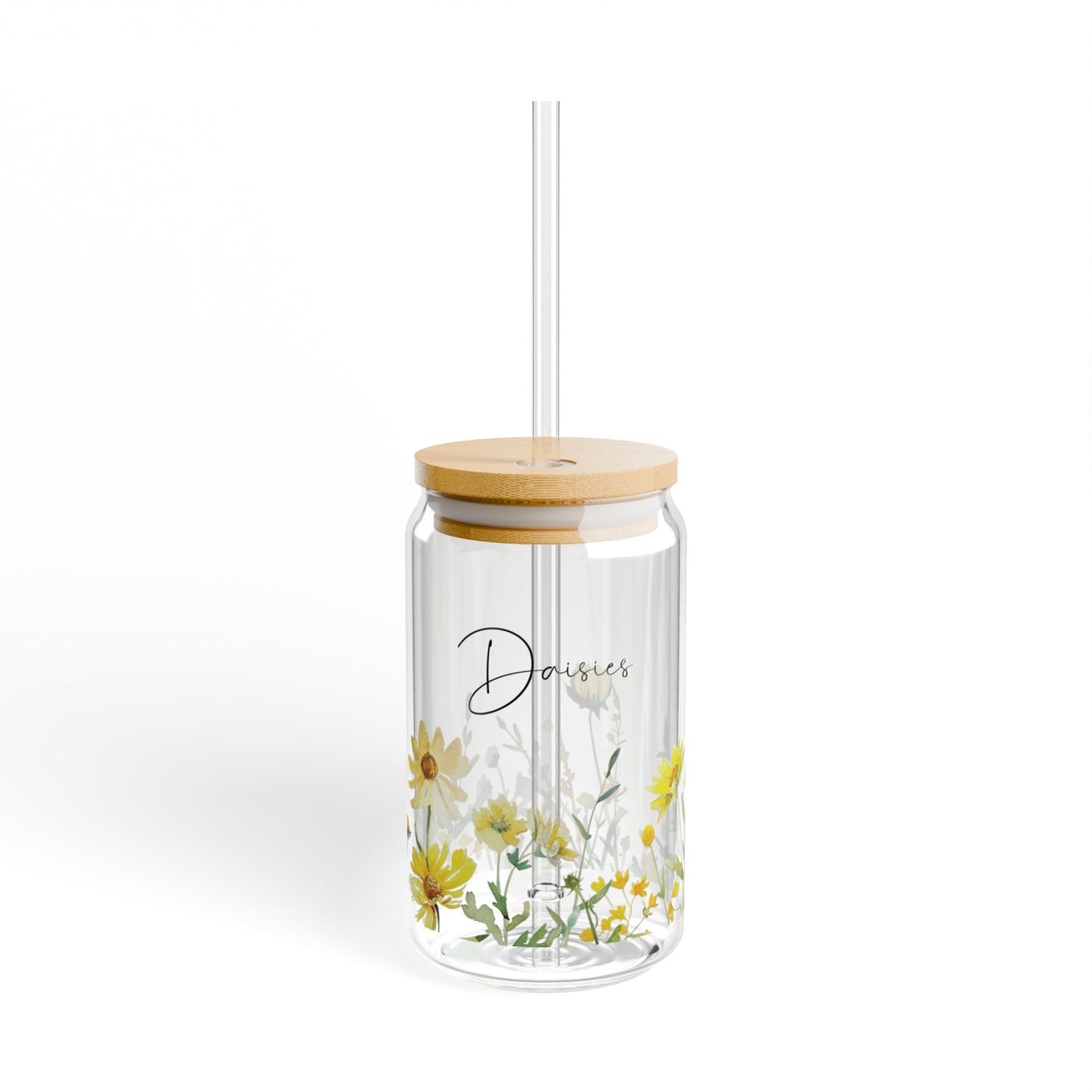 Custom Sipper Glass Can Wrap Round 12 month Birthflowers 16oz Glass