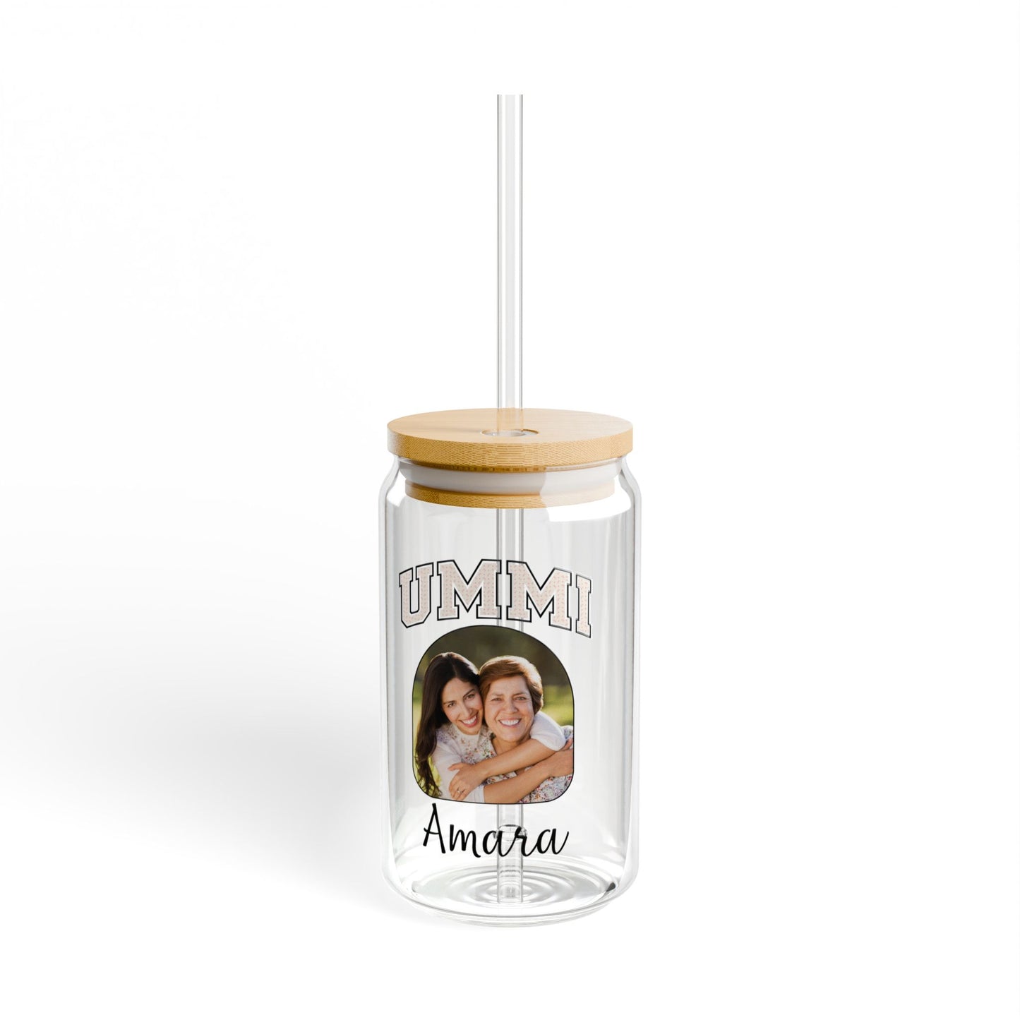 Personalized Sipper Glass with Your Ummi Photo and Name