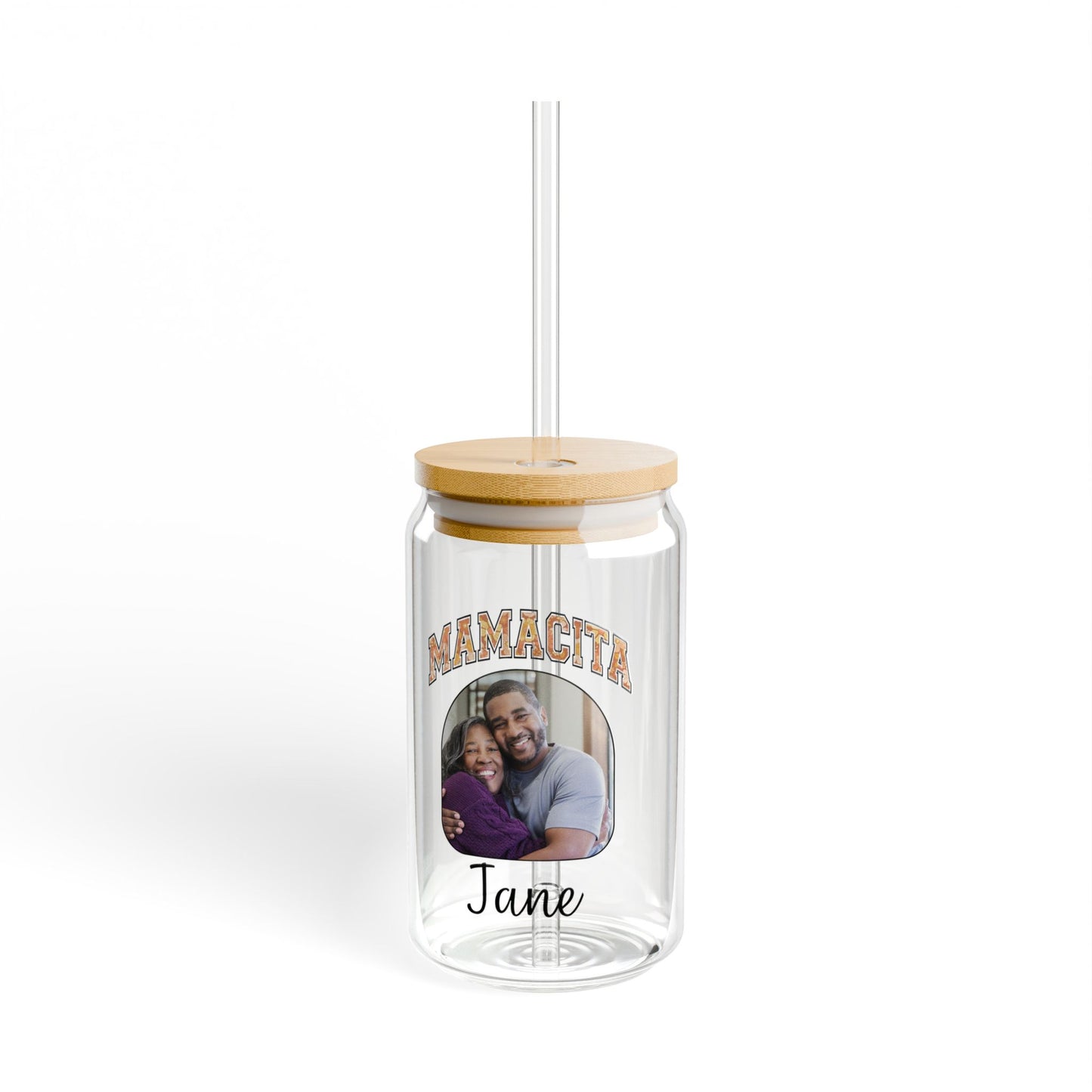 Personalized Mamacita Sipper Glass with Moms Photo and Name