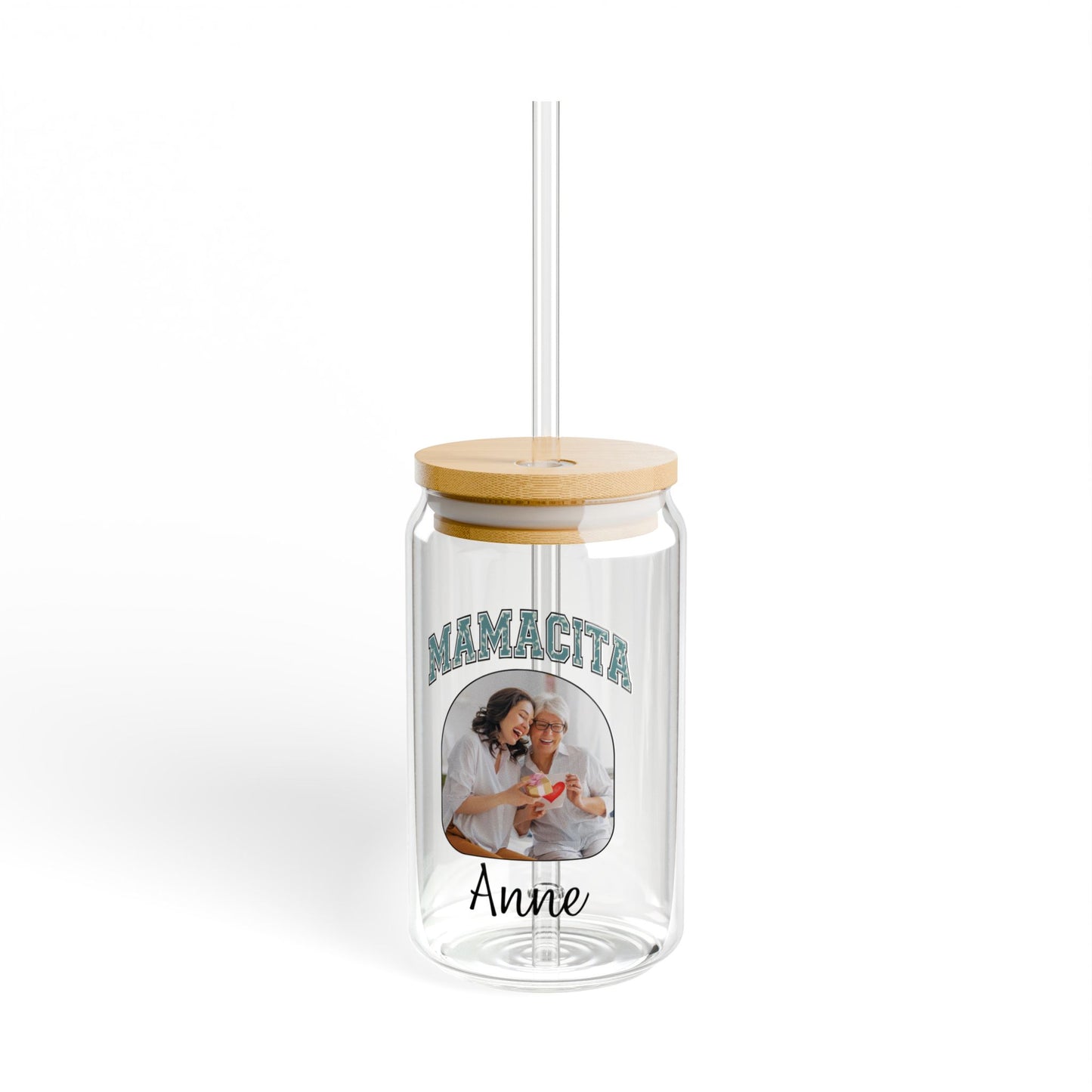 Personalized Mamacita Sipper Glass with Moms Photo and Name