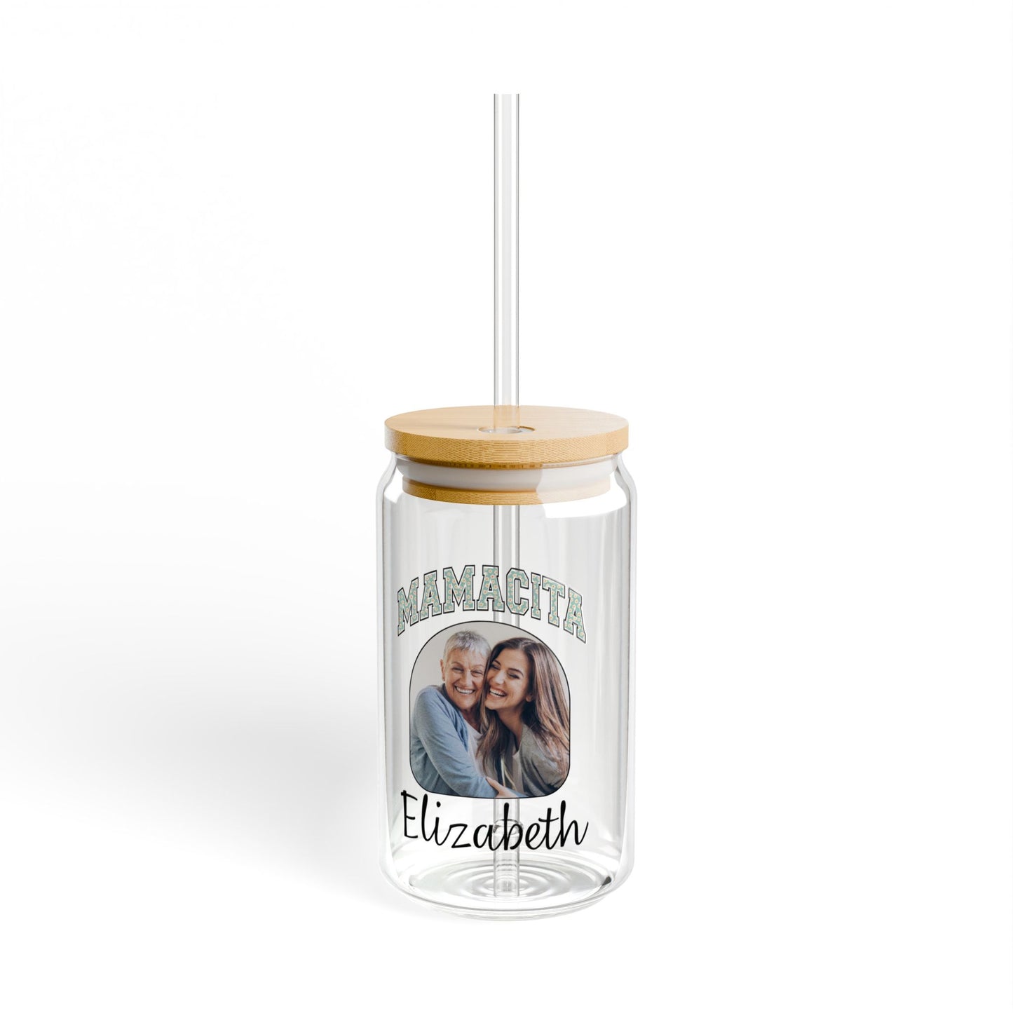 Personalized Mamacita Sipper Glass with Moms Photo and Name