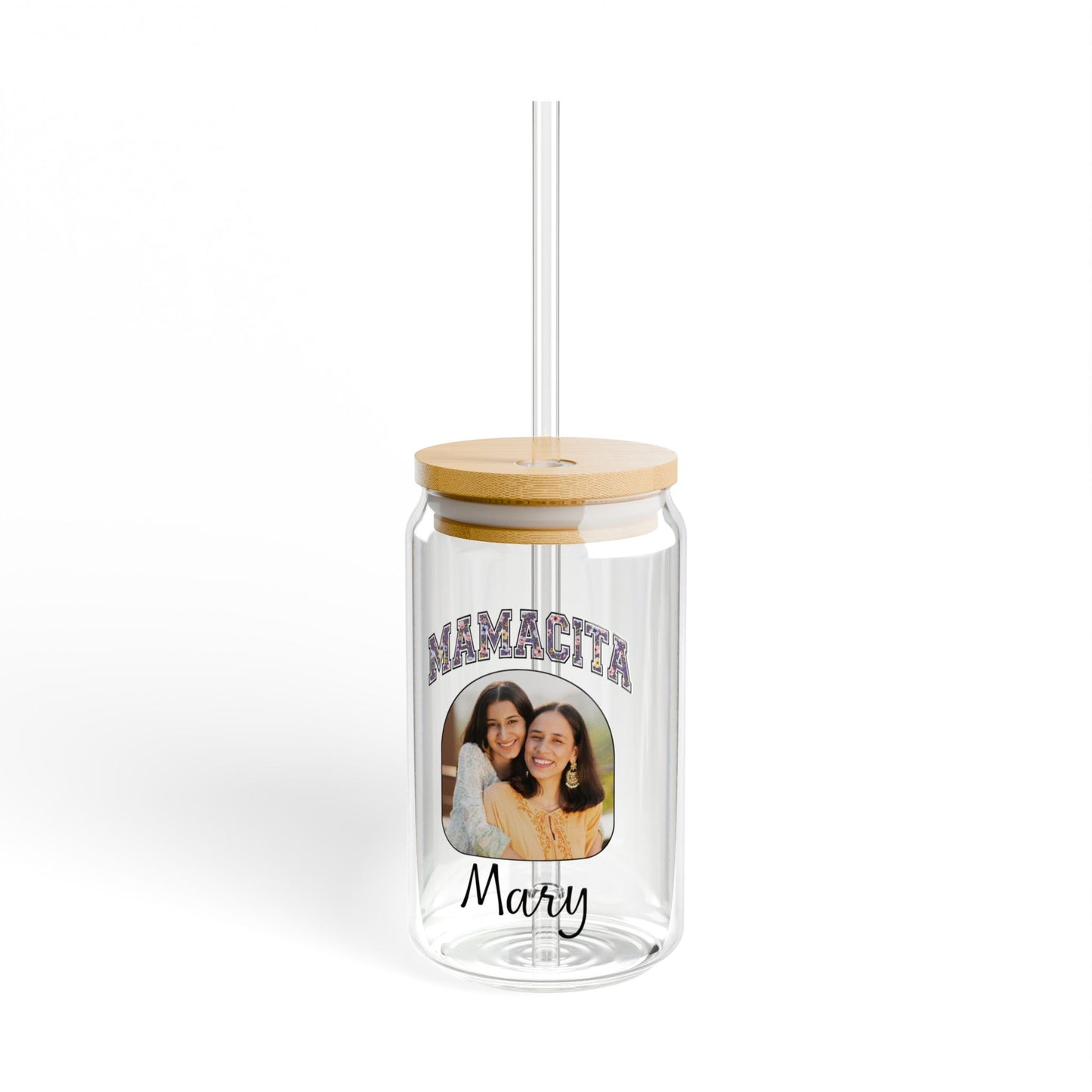 Personalized Mamacita Sipper Glass with Moms Photo and Name
