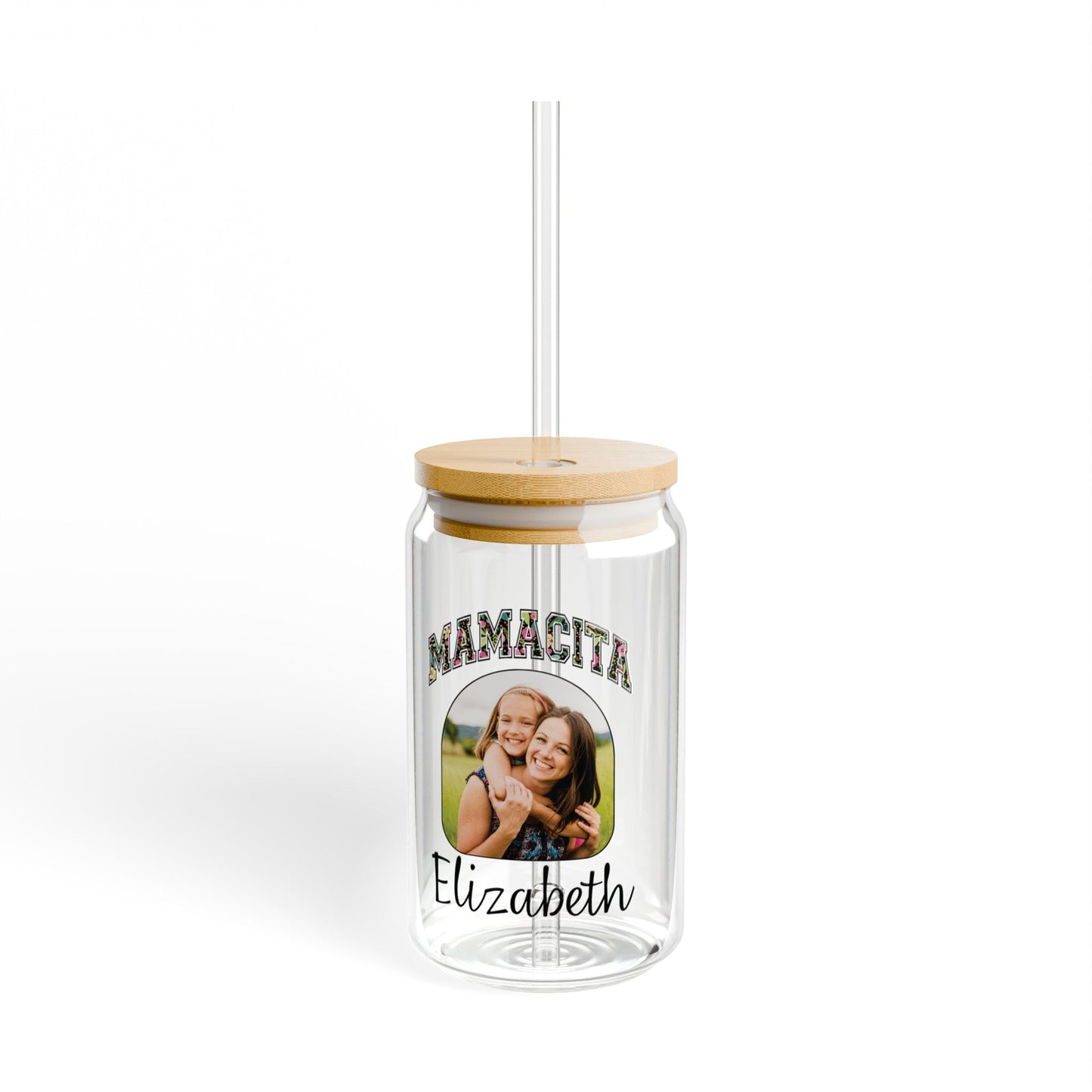 Personalized Mamacita Sipper Glass with Moms Photo and Name