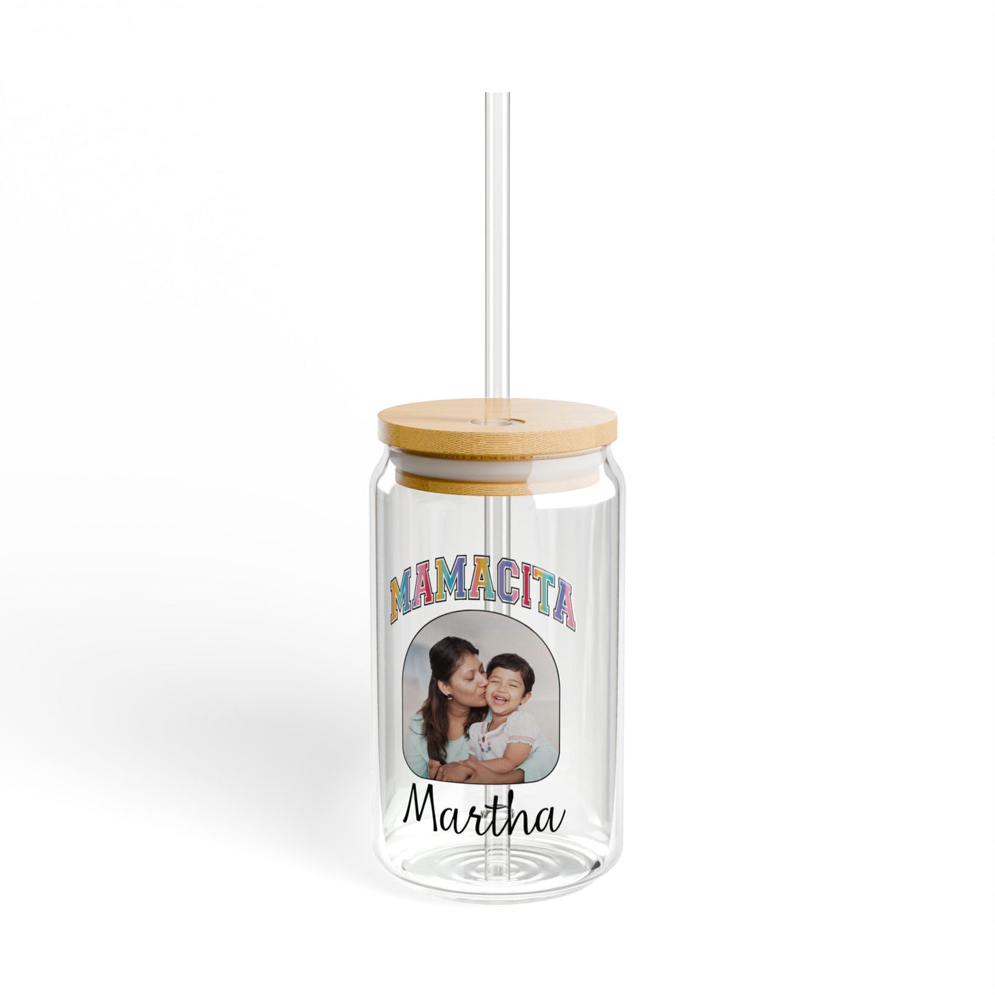 Personalized Mamacita Sipper Glass with Moms Photo and Name