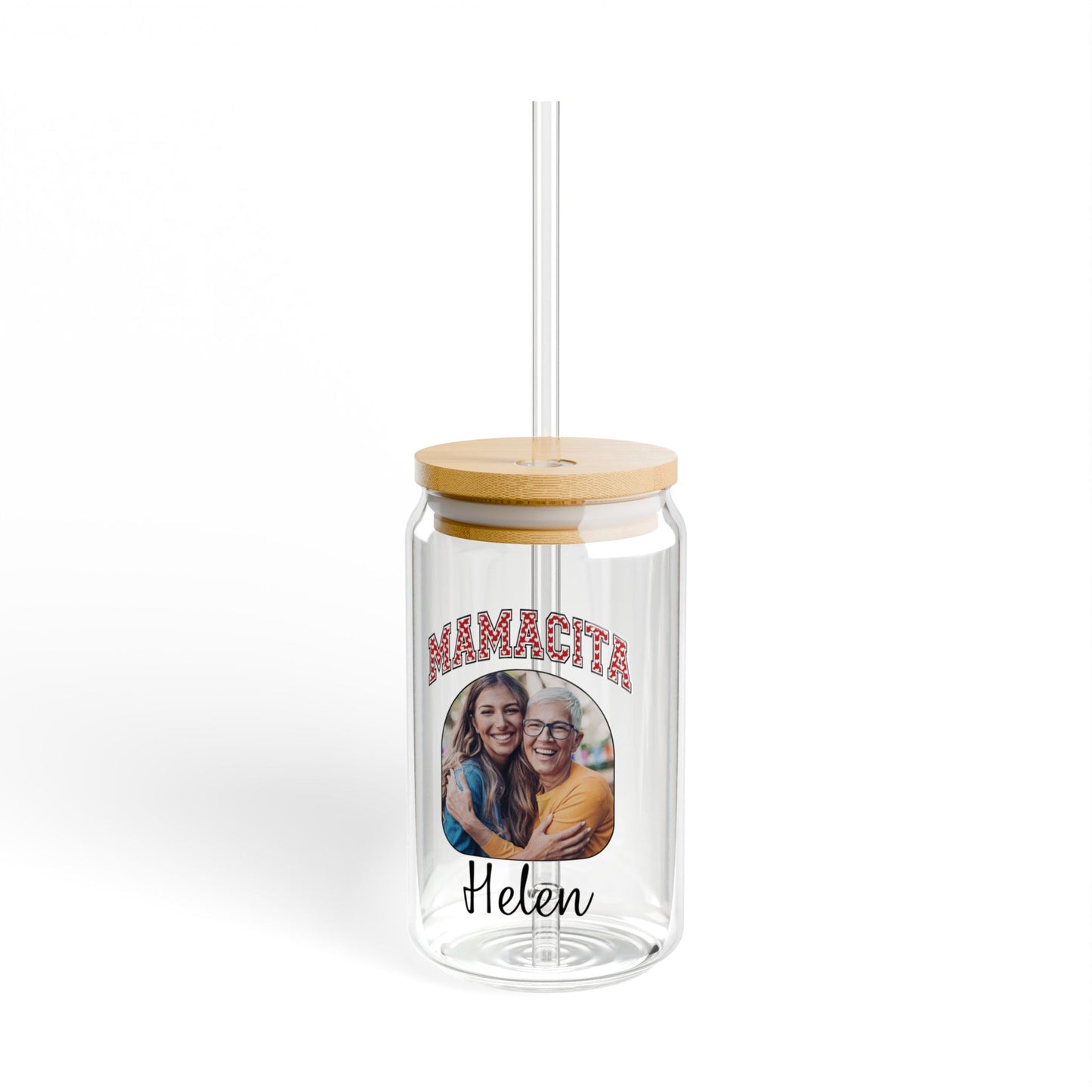 Personalized Mamacita Sipper Glass with Moms Photo and Name