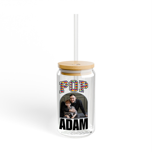 Personalized "Pop" Glass Can with Custom Name and Image