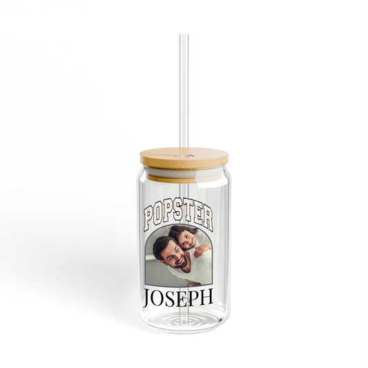 Fun "Popster" Sipper Glass Can – Add a Name and Picture