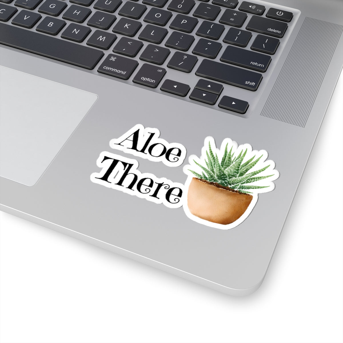 Aloe There Plant Kiss-Cut Stickers, Cute Succulent, Laptop Décor, Nature Lover Gift, Fun Home Decor, Greenery Sticker