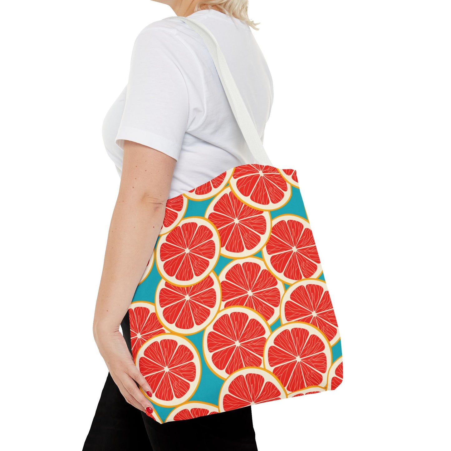 Pink Grapefruit Citrus Fruit Tote Bag, Beach Bag, Grocery Bag, Summer Tote, Reusable Tote Bag, Picnic, Italian Countryside Vibe, Grape Fruit