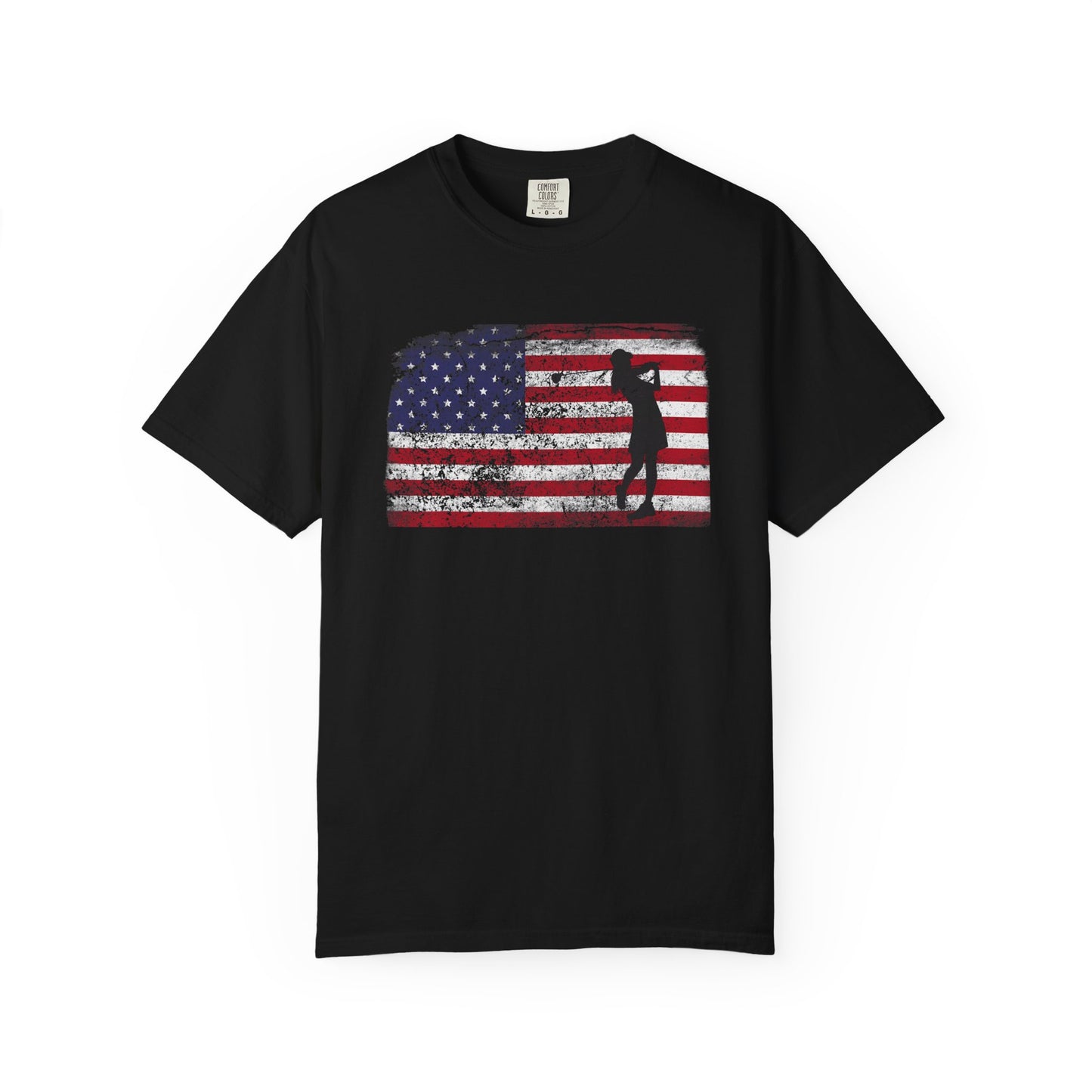 American Flag Women's Golf T-shirt Tee