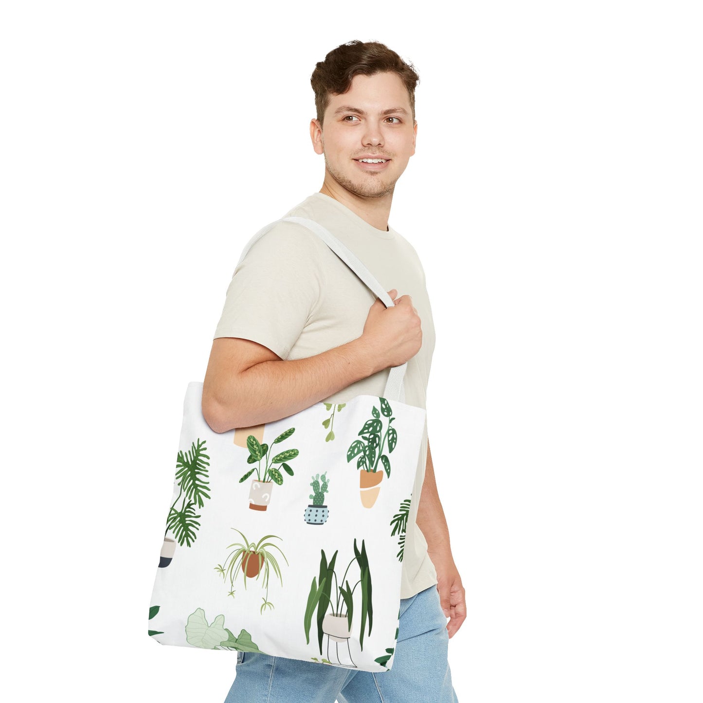 Plant Lover's Tote Bag - Stylish Eco-Friendly Carryall, Botanical Print Shopping Bag, Gardening Gift, Nature Inspired Shoulder Bag, Farmers