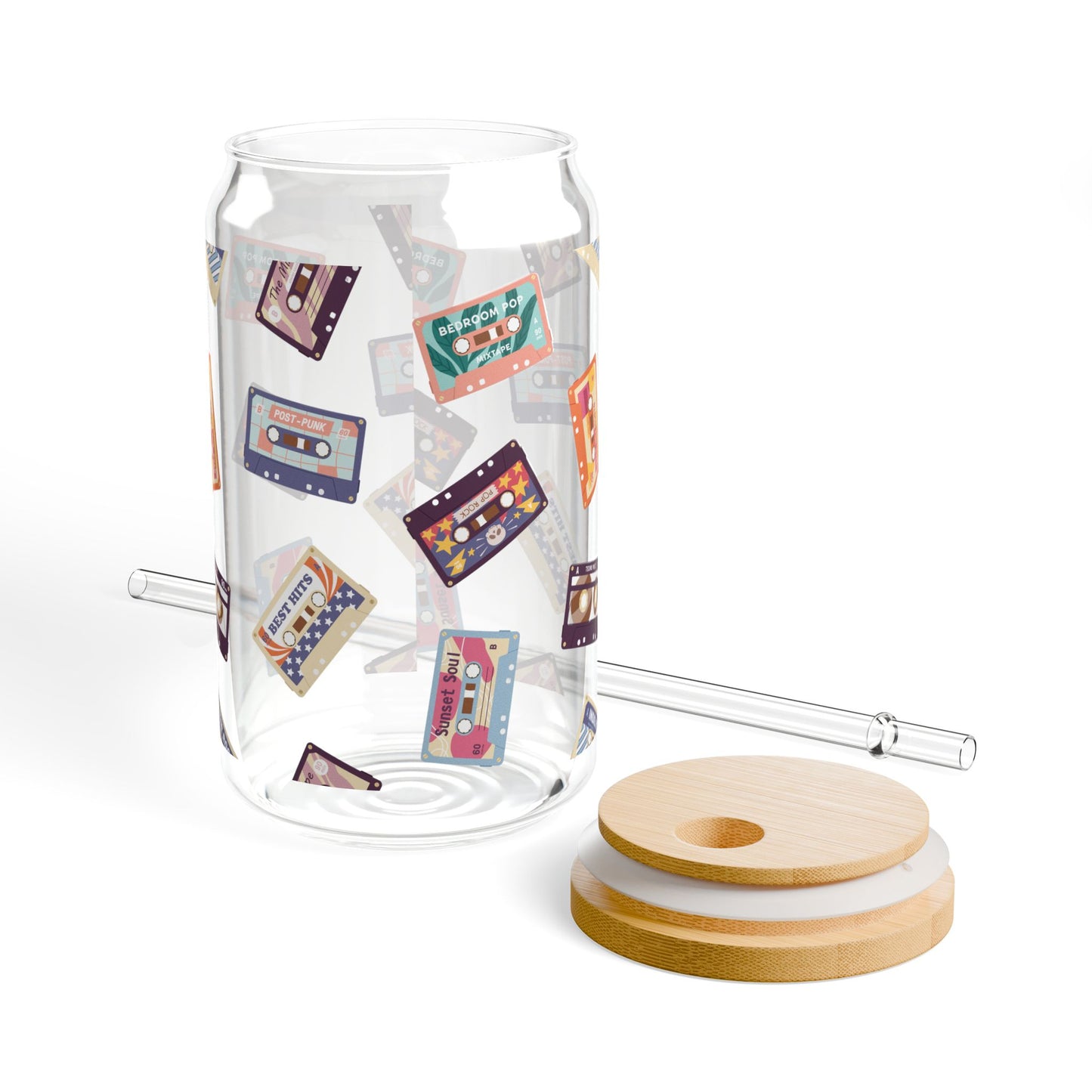 Retro Cassette Tape Sipper Glass