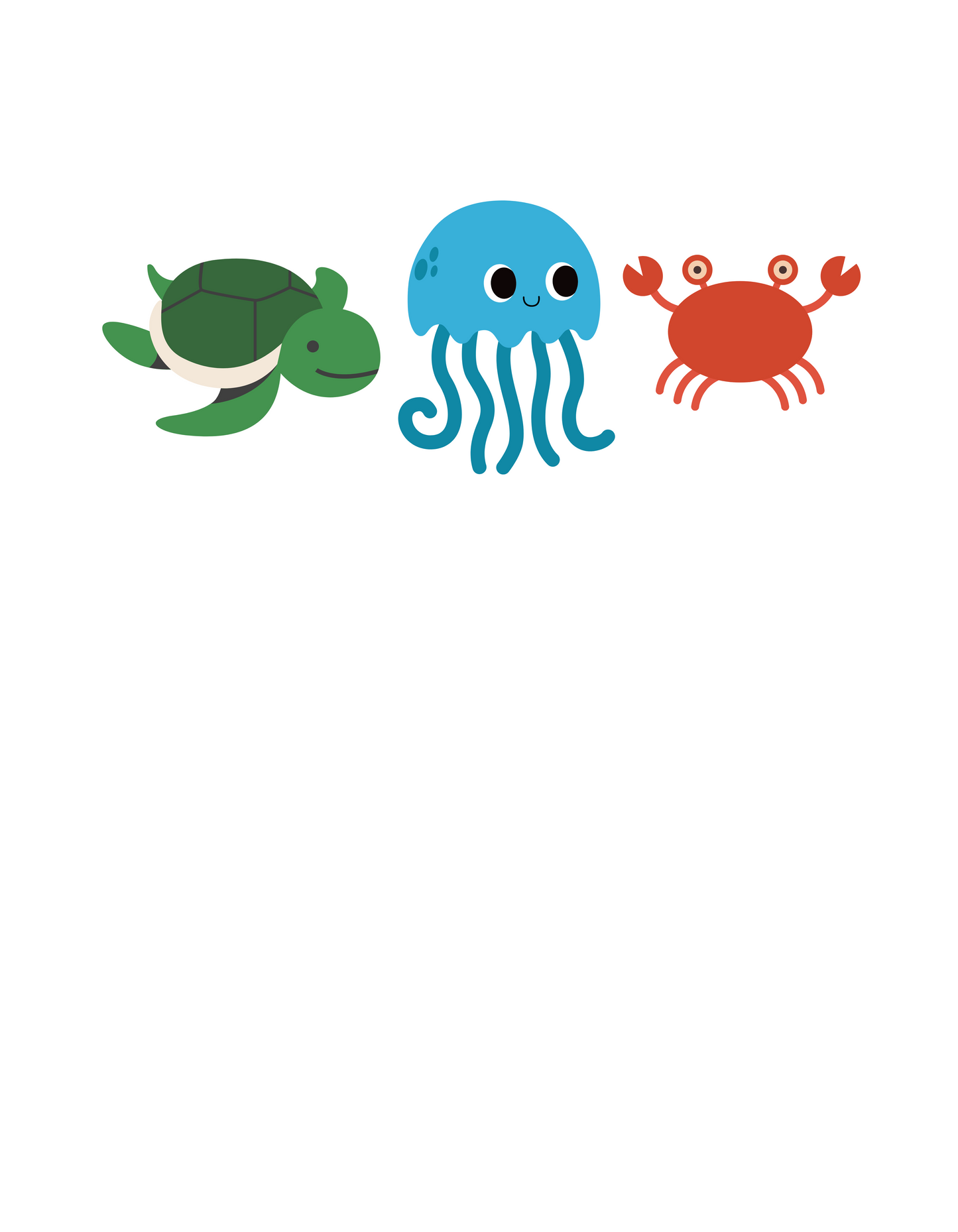 Octopus, Turtle and Crab Tote Bag