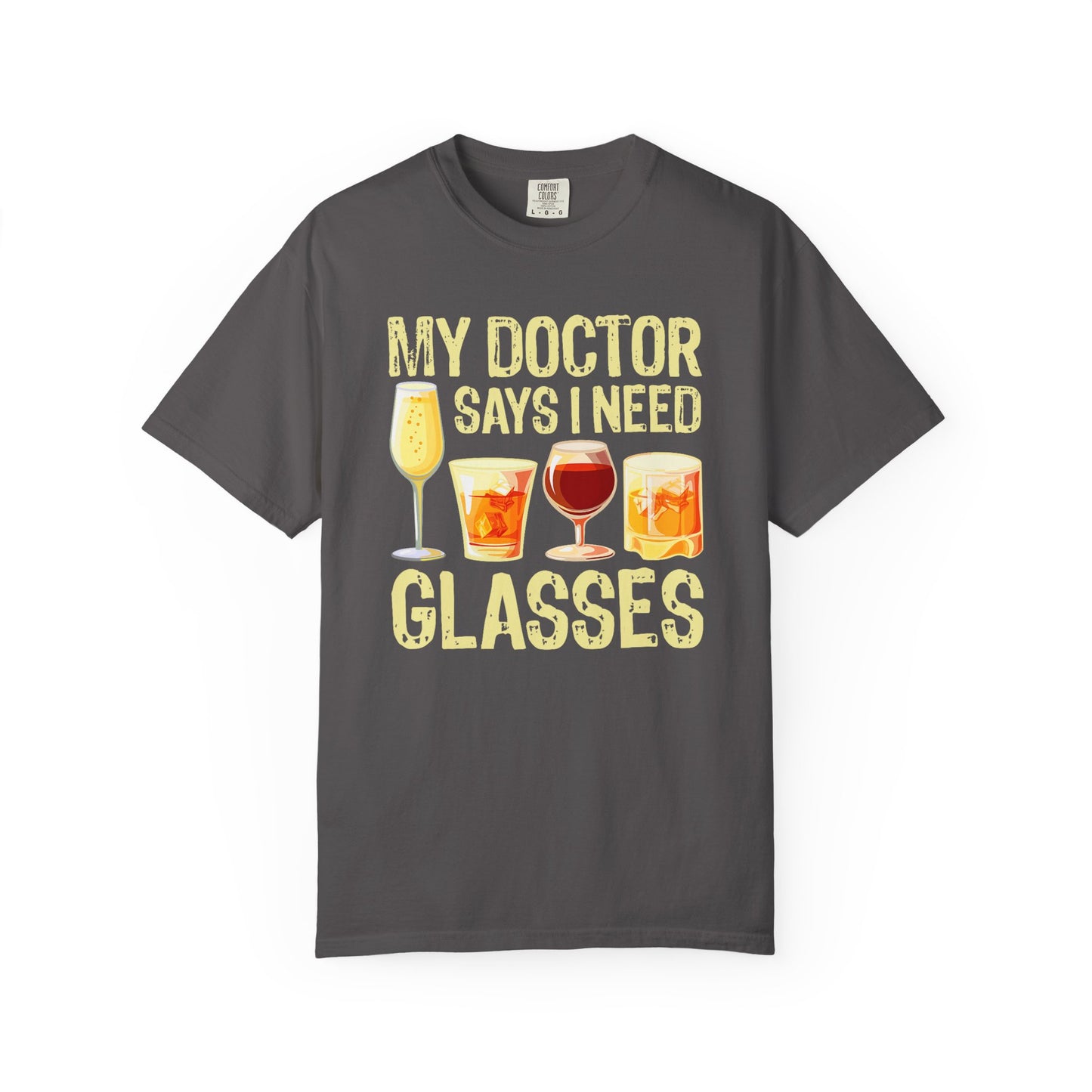 Drinking Funny T-Shirt, I Need Glasses - Funny Gift for Millennials, Humor Tee for Stress Relief, Casual Everyday Wear, Great Birthday Gift