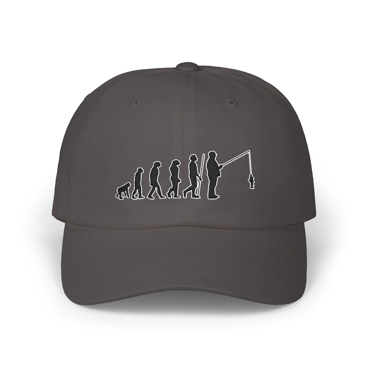 Fishing Evolution - Fishing Hat, Luxurious Embroidered Classic Adjustable Cap, Unisex Embroidery Baseball Cap, Trucker Hat