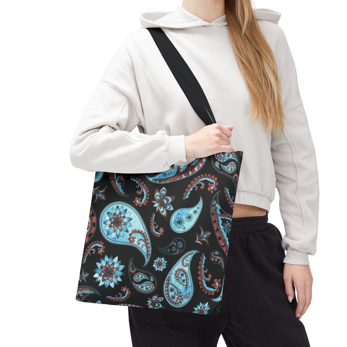 Turquoise Paisley Tote Bag