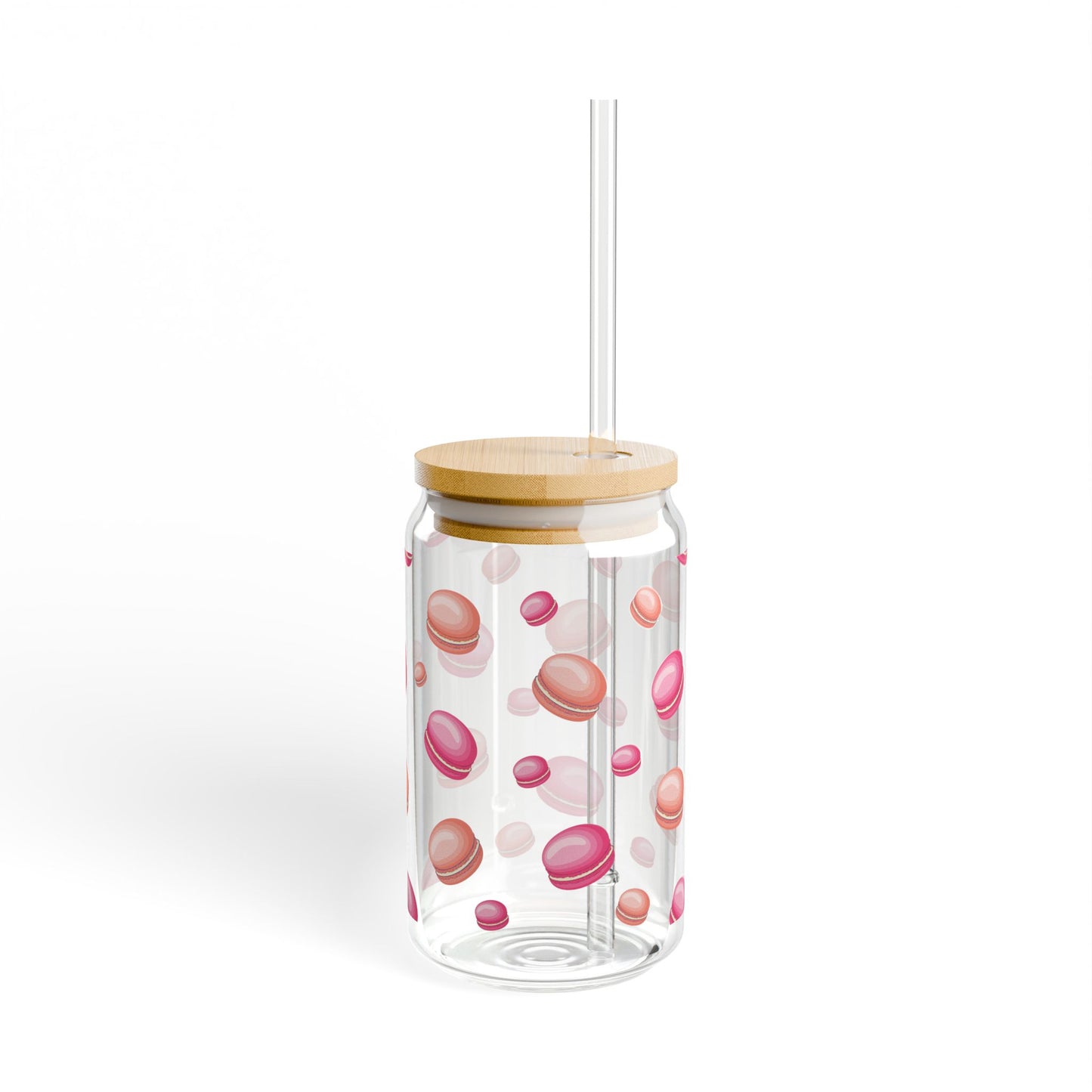 Macaroon Cookies Macaron Pattern Sipper Glass