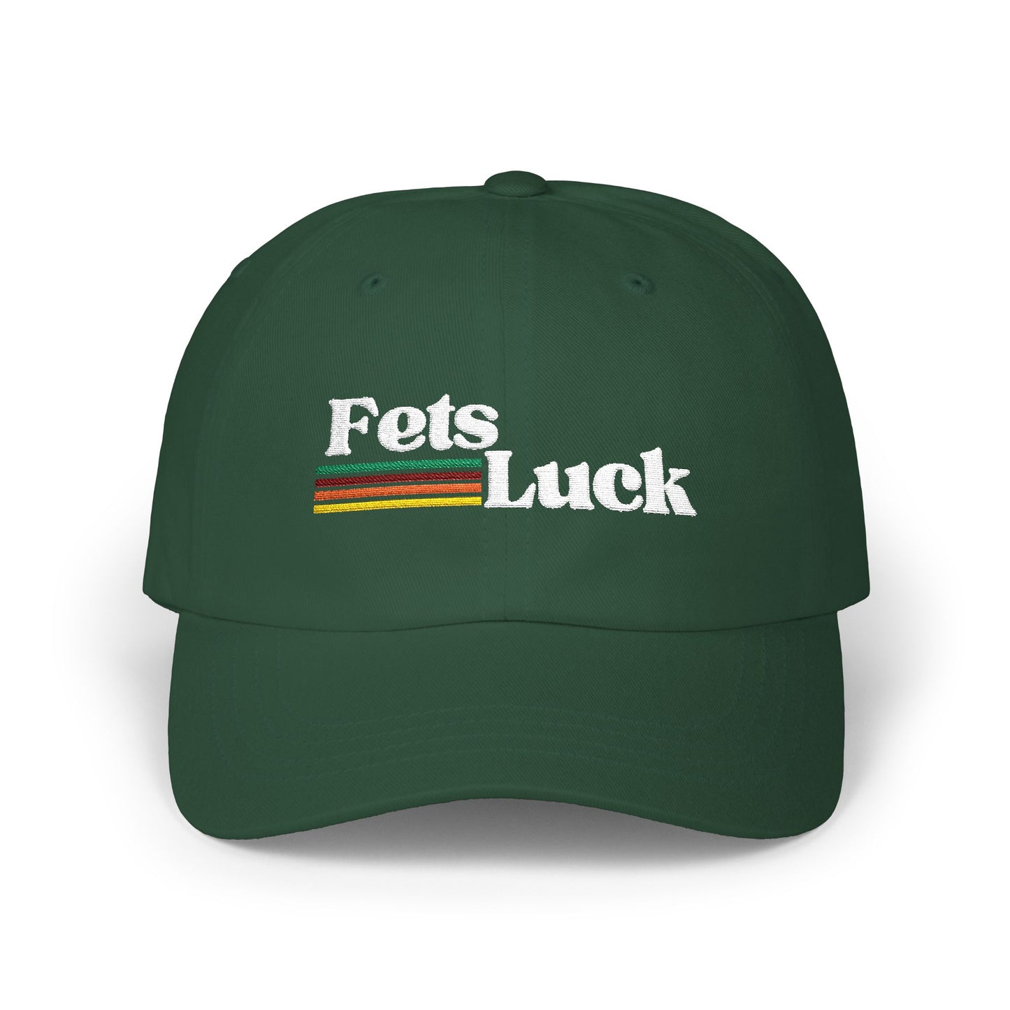 Fets Luck ~ Cute play on "Let's Fuck" - Luxurious Embroidered Classic Adjustable Cap, Casual Unisex Embroidery Baseball Cap, Trucker Hat