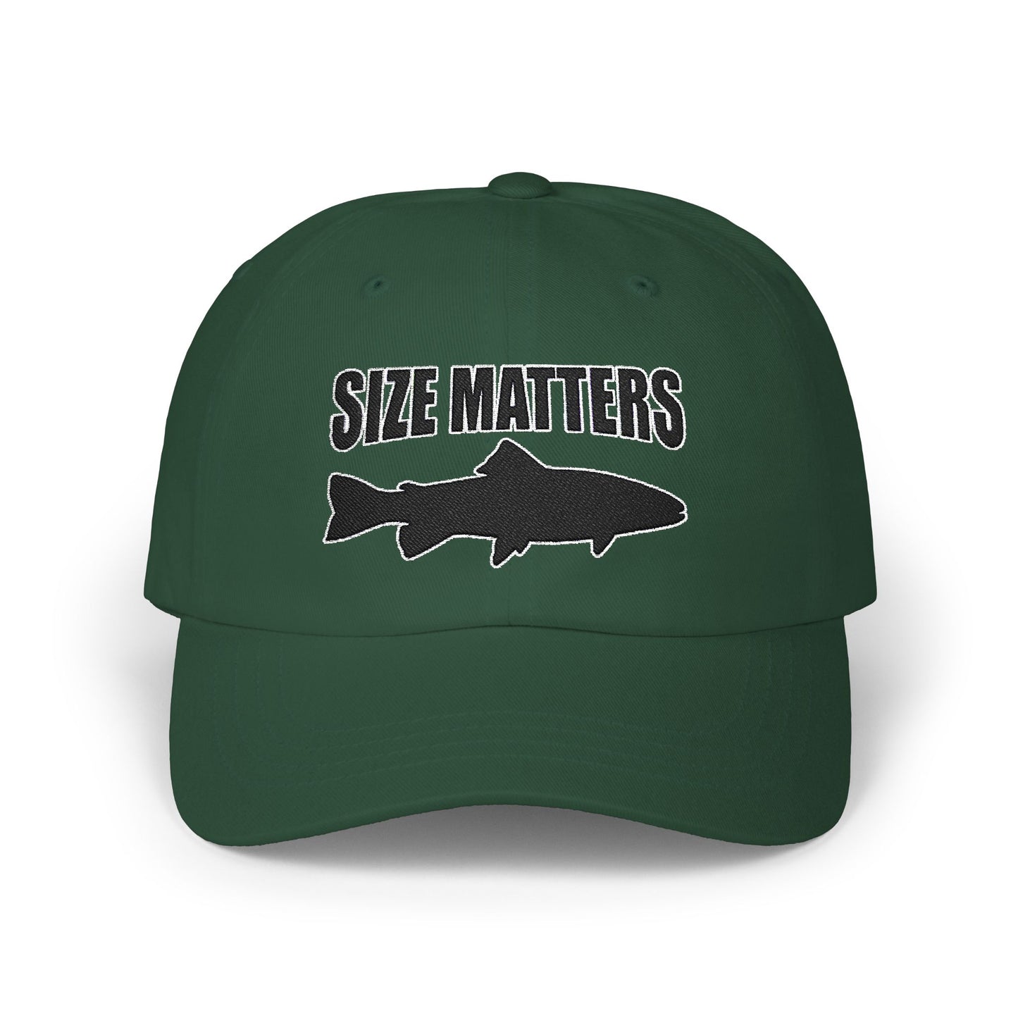 Size Matters - Fishing Hat, Luxurious Embroidered Classic Adjustable Cap, Unisex Embroidery Baseball Cap, Trucker Hat